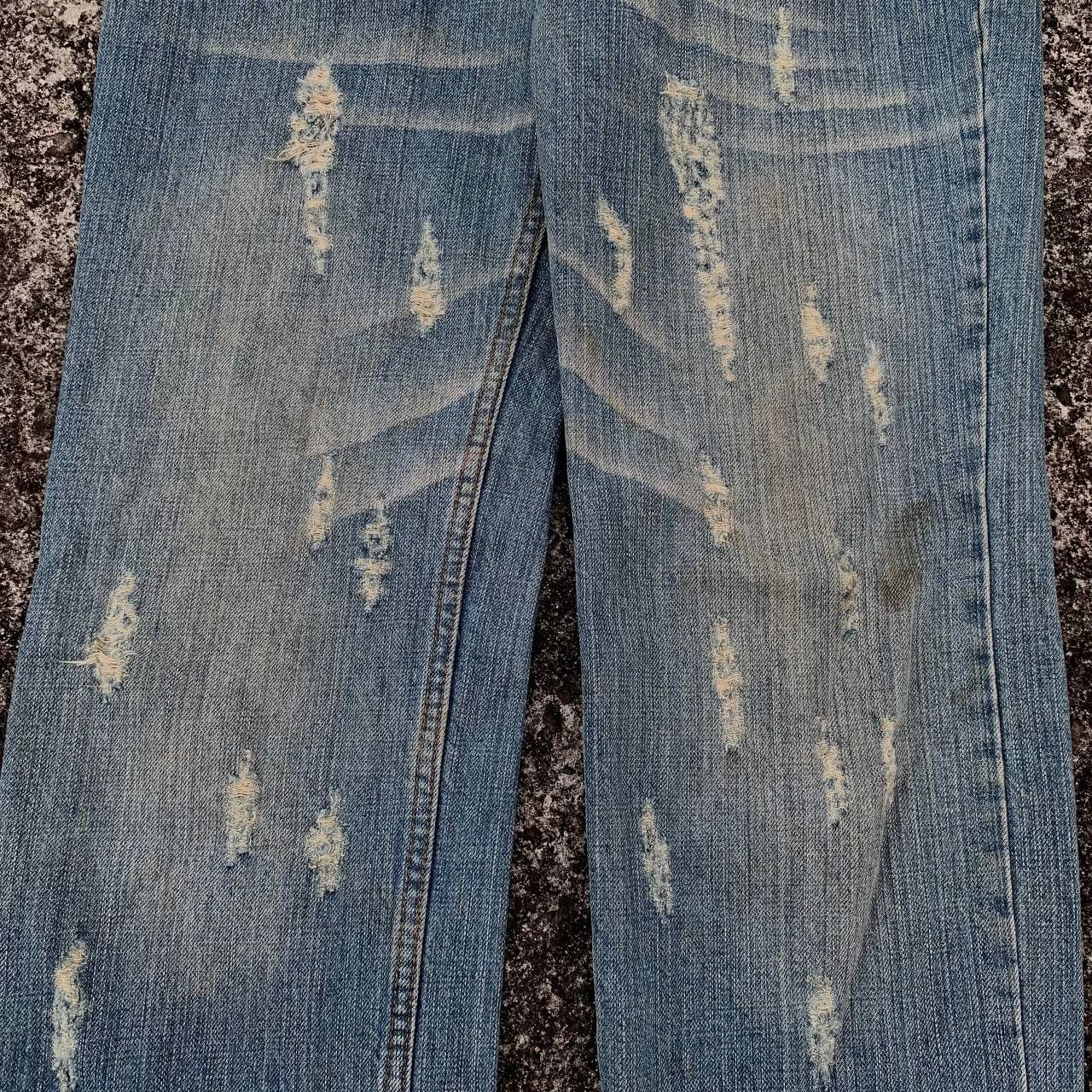 Japanese Brand Wooden Doll Ripped Jeans Light Blue Wash Denim Size US 34 / EU 50 - 11 Thumbnail
