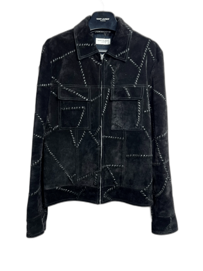 Saint Laurent Paris Saint Laurent Black Suede Leather Jacket Size US L / EU 52-54 / 3 - 1 Thumbnail