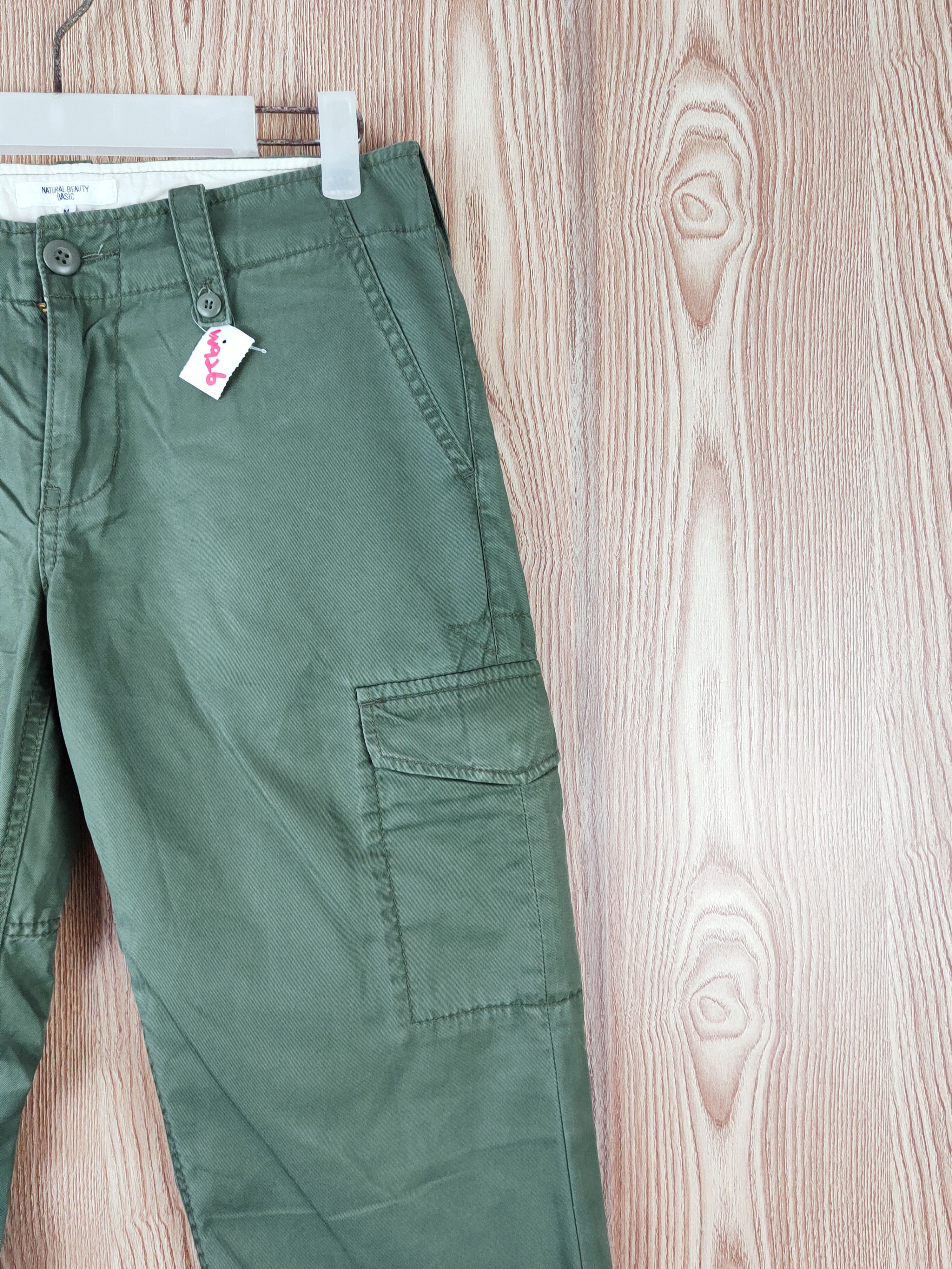 Japanese Brand Natural Beauty Basic Green Multipocket Cargo Pants #W926 Size US 29 - 5 Thumbnail