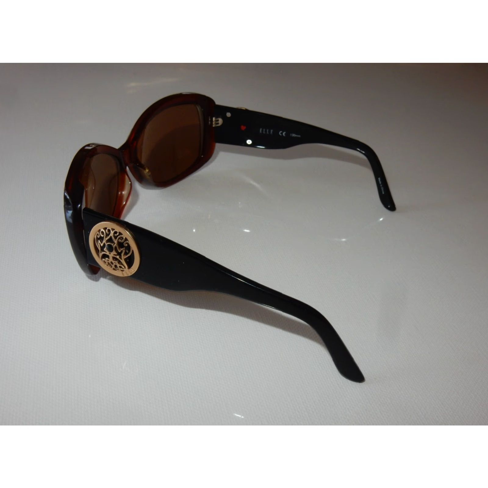 Vintage ELLE Sunglasses FRAMES ONLY 58[]15 130 EL18931 BR Women Sunglasses Brown Frames Size ONE SIZE - 3 Thumbnail