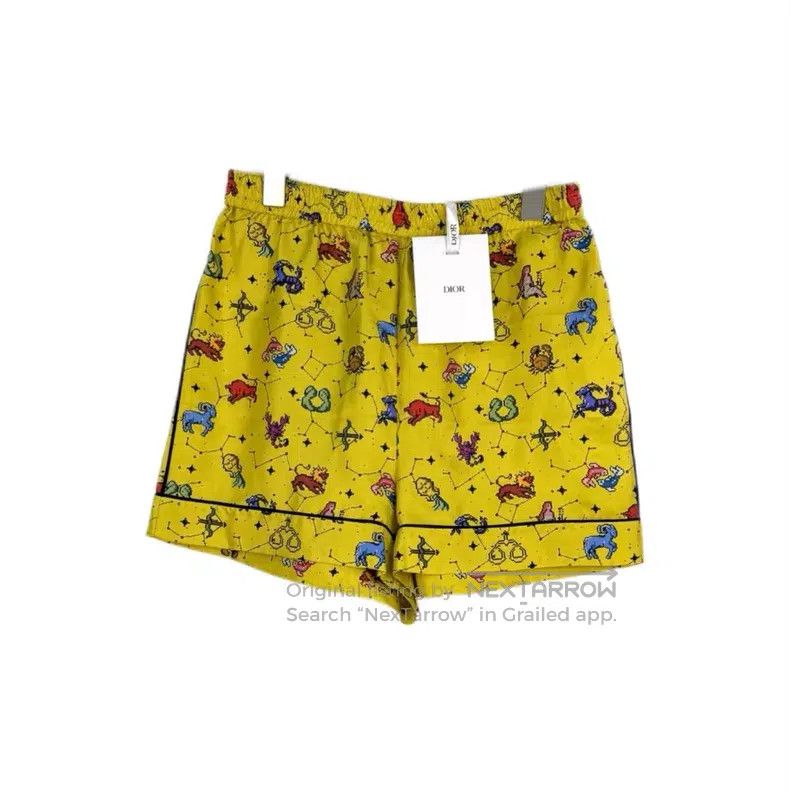 Dior Dior Yellow constellation pattern mulberry silk shorts Size 42" / US 20 - 1 Thumbnail