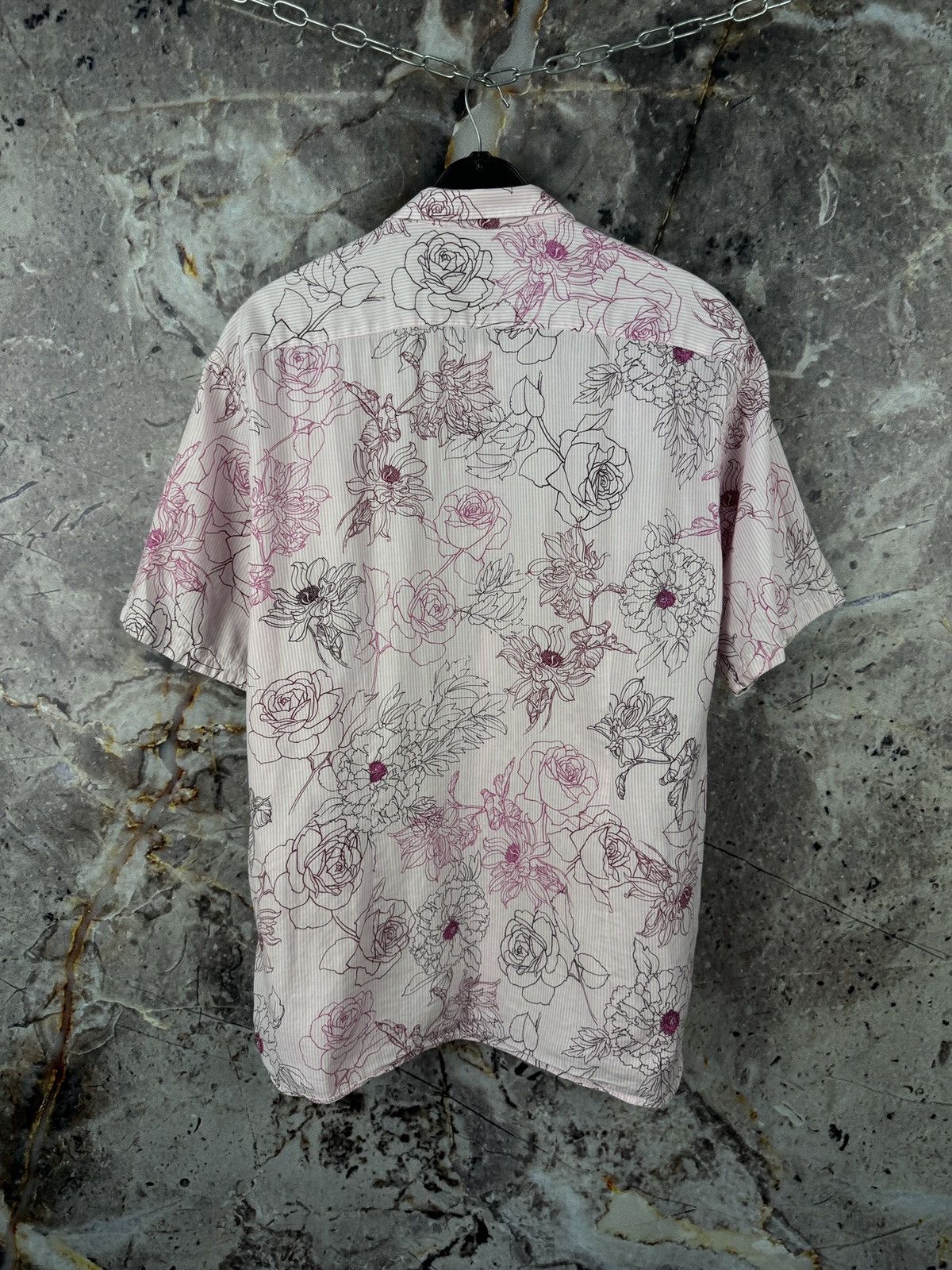 Ted Baker Ted Baker Floral Print Short Sleeve Button-Up Shirt Pink Size US XXL / EU 58 / 5 - 9 Thumbnail