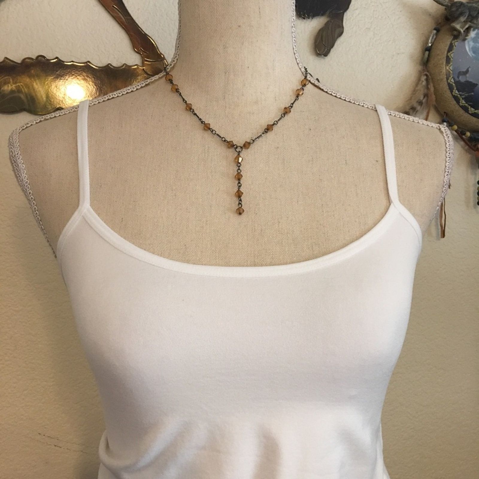Jewelry Brown faceted bicone bead necklace Size ONE SIZE - 1 Thumbnail