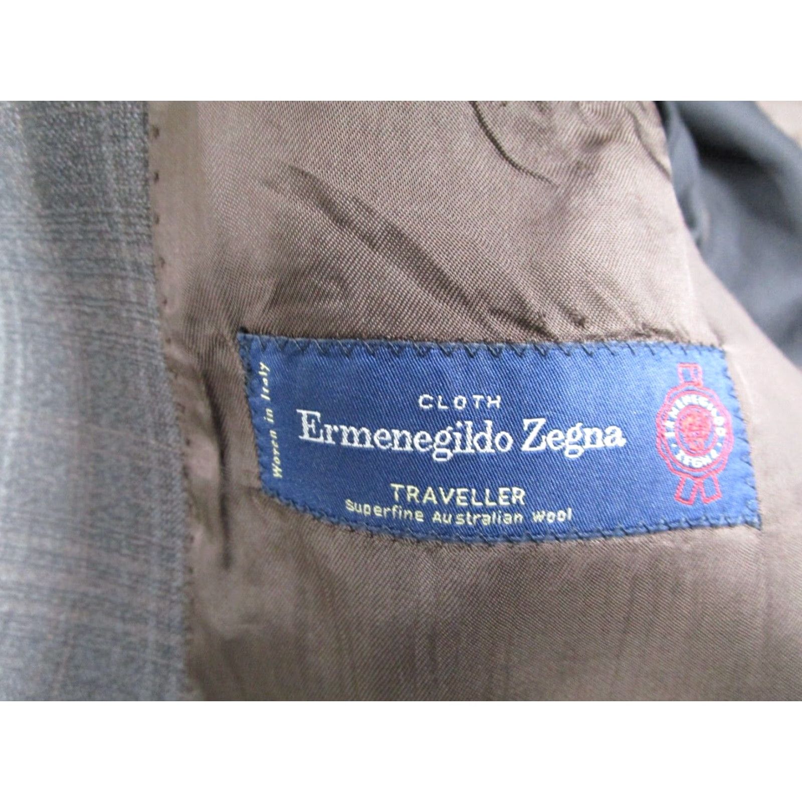 Saks Fifth Avenue Vintage Saks Fifth Avenue Ermenegildo Zegna Wool Check Suit Jacket Men 42 Brown Slim Fit Single-Breasted Blazer Size 42R - 3 Thumbnail