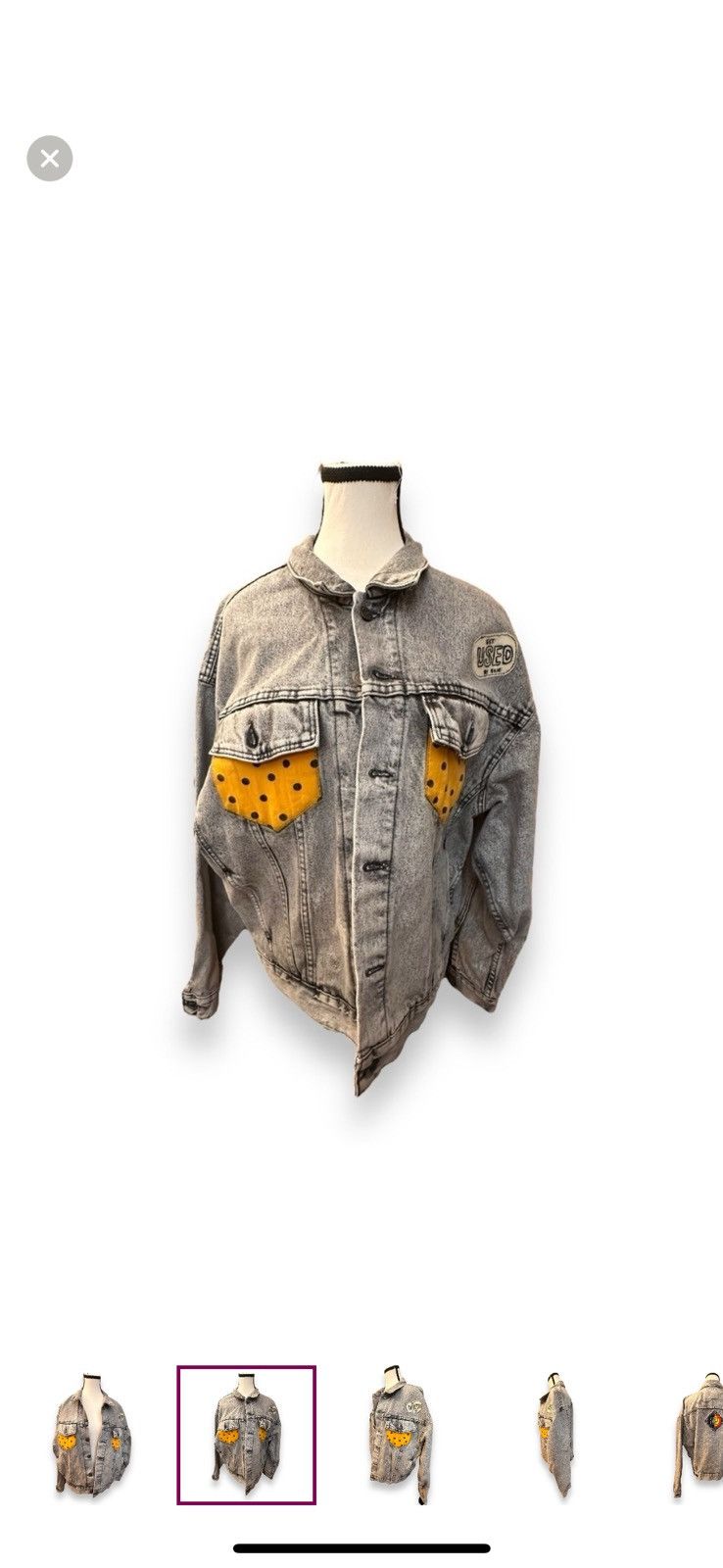 Levi's Women’s XL Vintage Levi’s Denim Jean Cropped Truckers Jacket Size XL / US 12-14 / IT 48-50 - 2 Thumbnail
