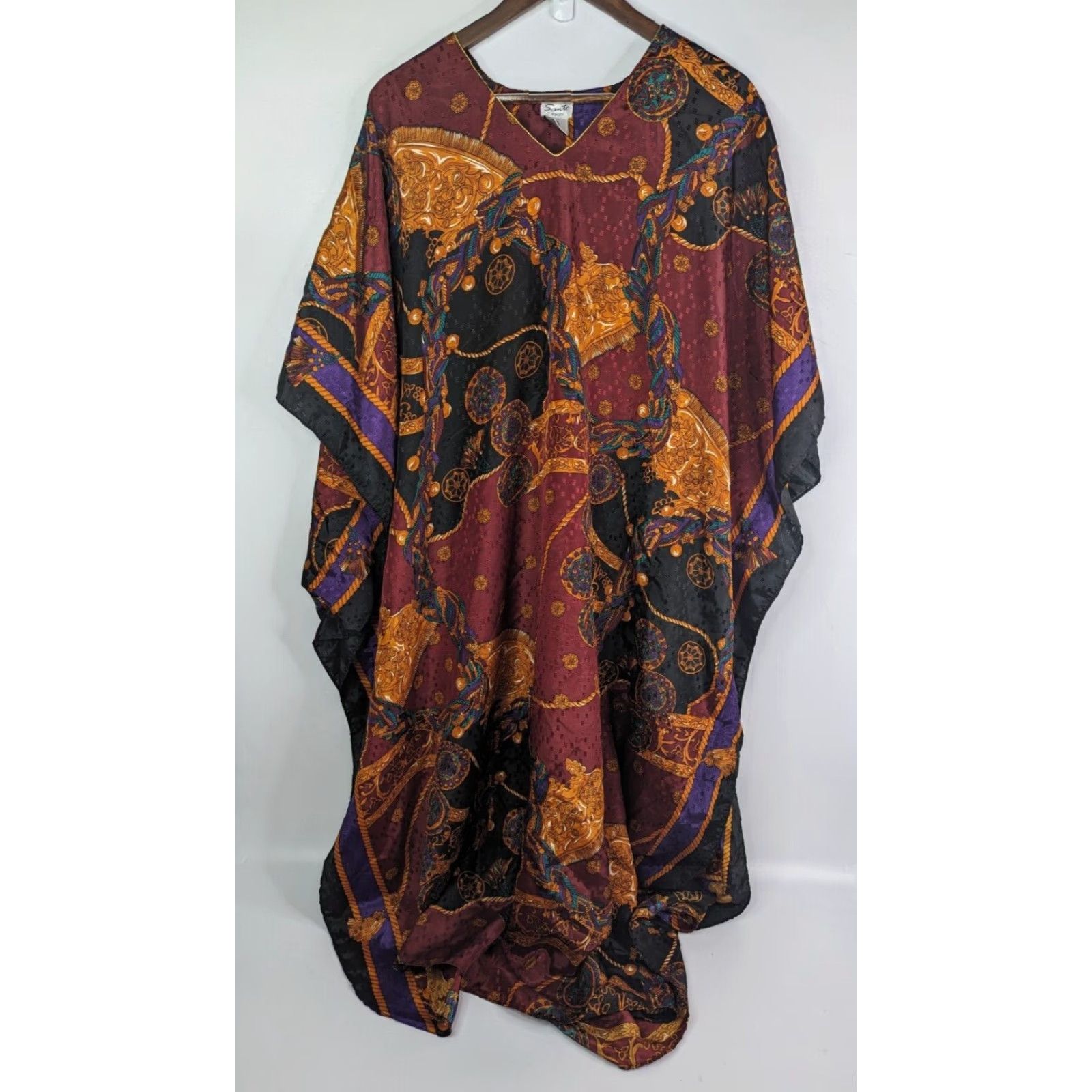 Vintage VINTAGE Santé Kaftan Dress Geometric One Size Red Women Long Crowns MuMu Classic Size ONE SIZE - 2 Thumbnail