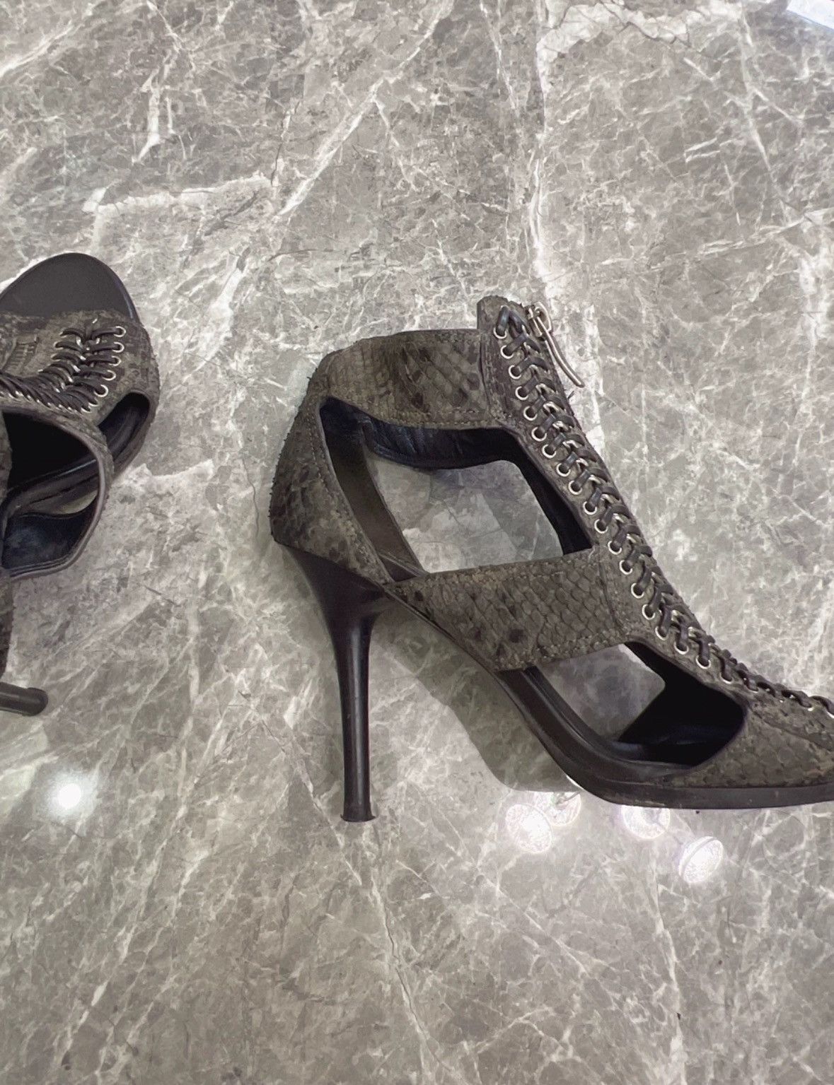 Other stella luna lace up python leather peep toe heels Size US 4 / IT 34 - 4 Thumbnail