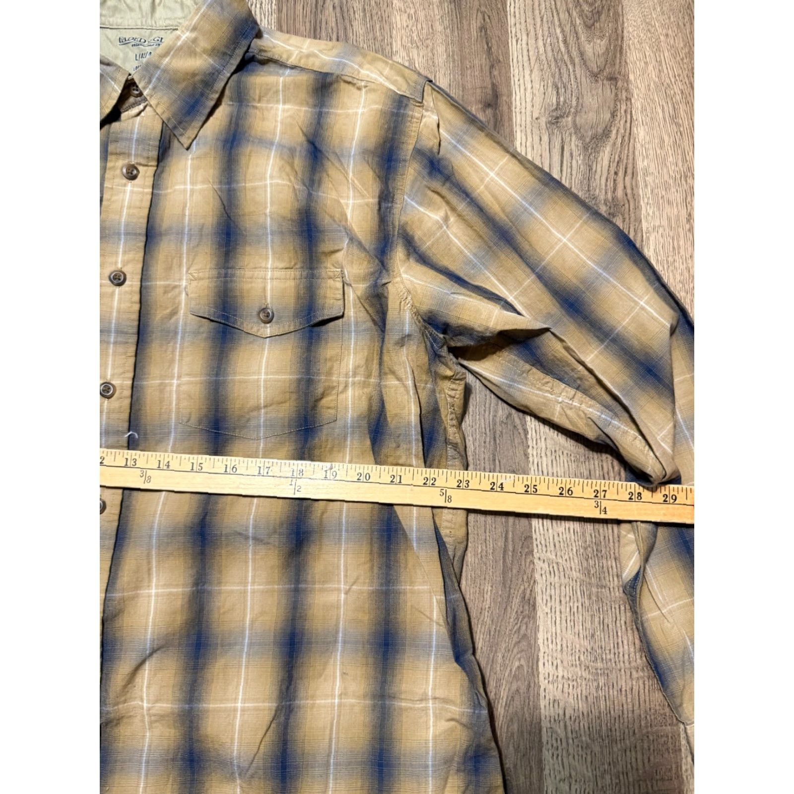 Faded Glory Faded Glory Shirt Men's L Brown Blue Plaid Long Sleeve Button Up | Multicolor Cotton Flannel Size US L / EU 52-54 / 3 - 6 Thumbnail