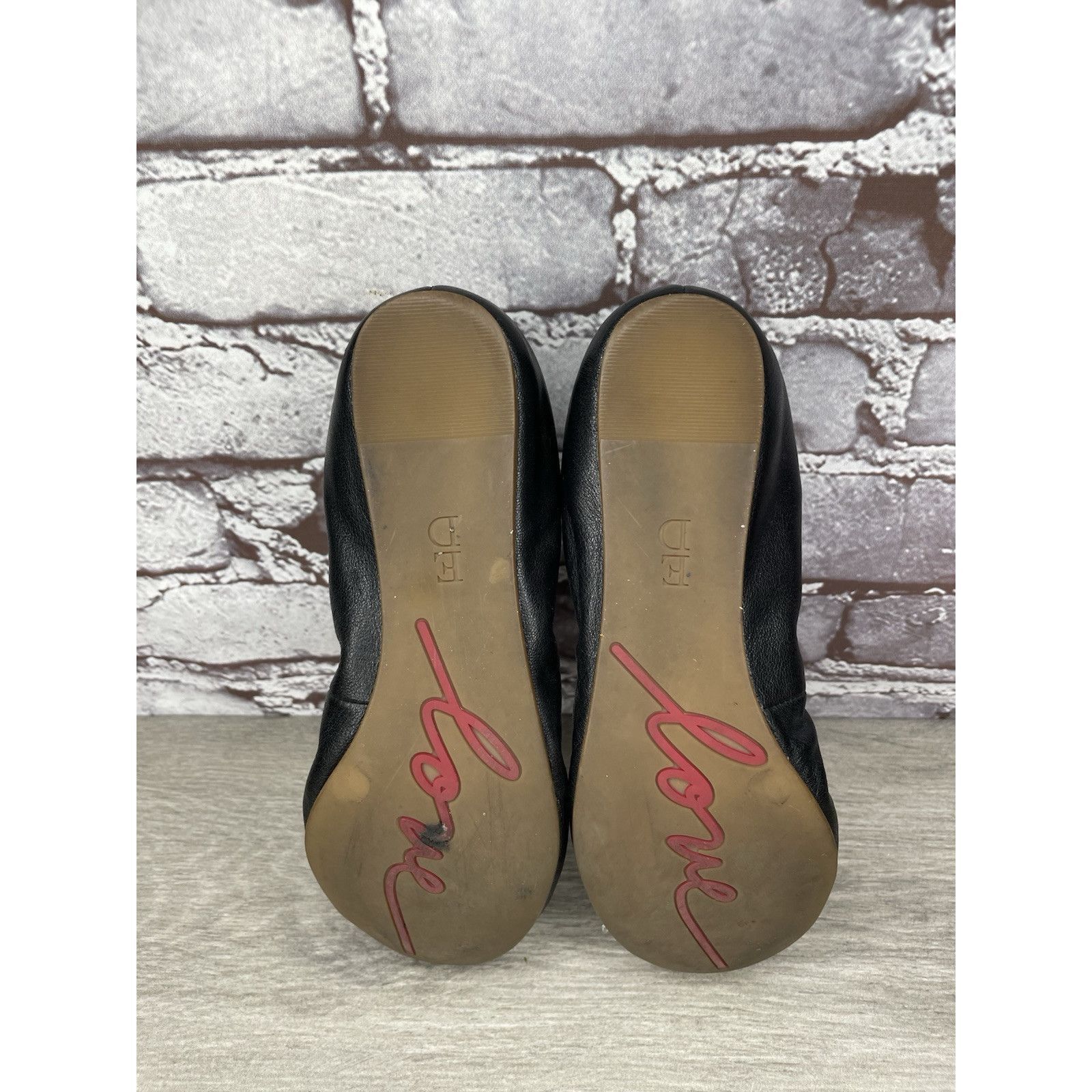 Other Ellen Degeneres ED Love Black Leather Ballerina Flats Shoes Size US 6 / IT 36 - 8 Thumbnail
