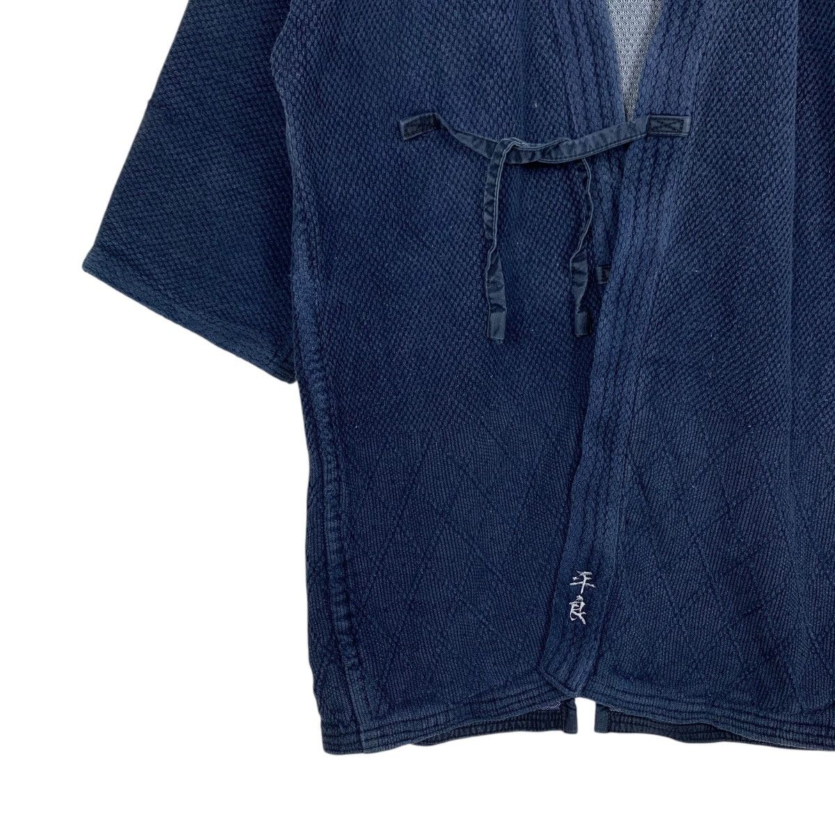 Japanese Brand Indigo Blue Sashiko Thickweave Hantan Kimono #2942-C133 Size US L / EU 52-54 / 3 - 10 Thumbnail
