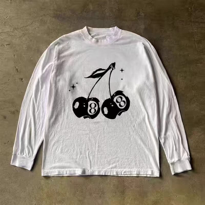 Vintage White Washed Vintage Cherry Print Long-Sleeve T-Shirt Size US M / EU 48-50 / 2 - 1 Thumbnail