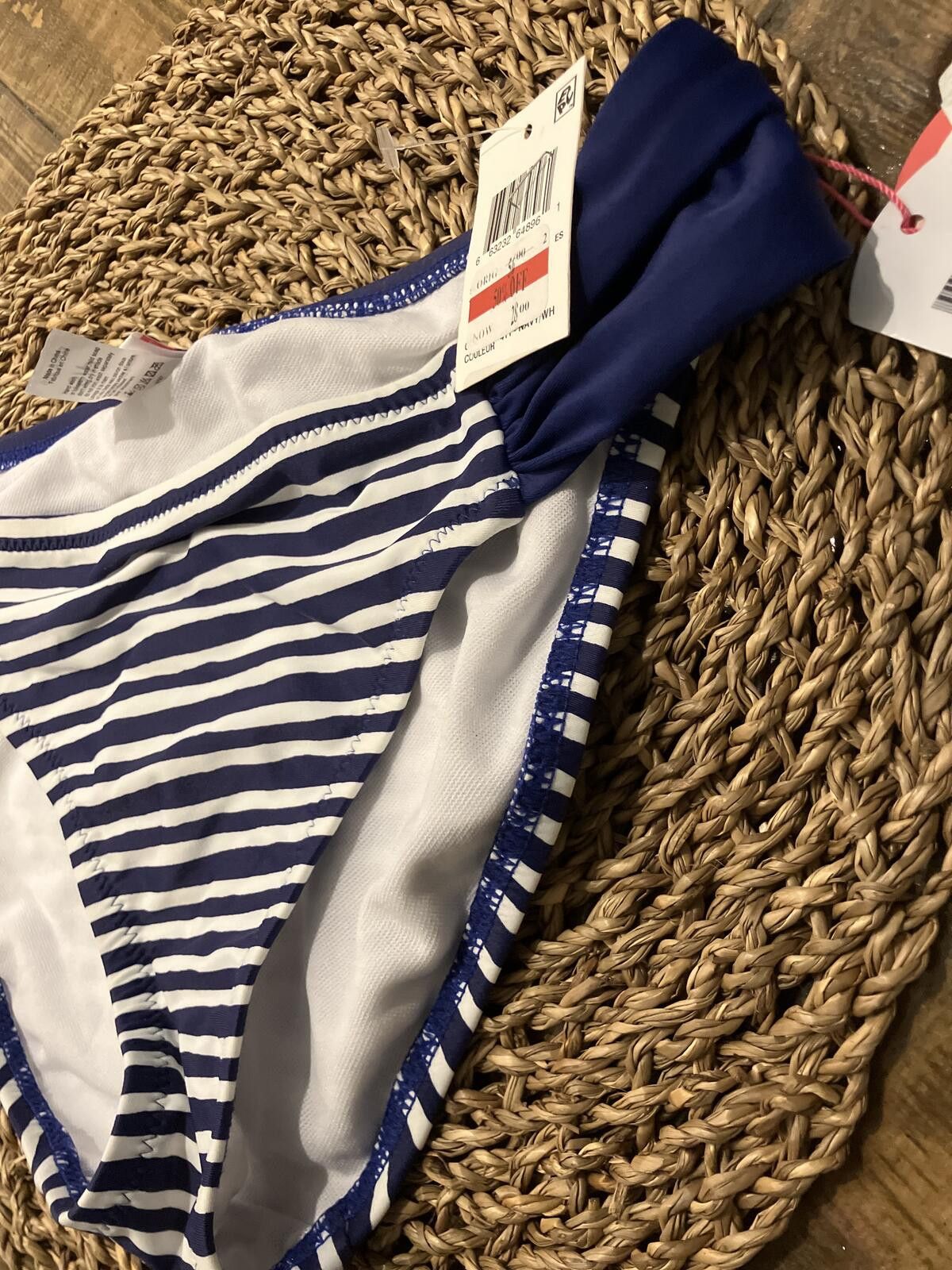 Other NWT Women's Bikini Bottom Navy Blue White Striped Size M Size ONE SIZE - 2 Thumbnail