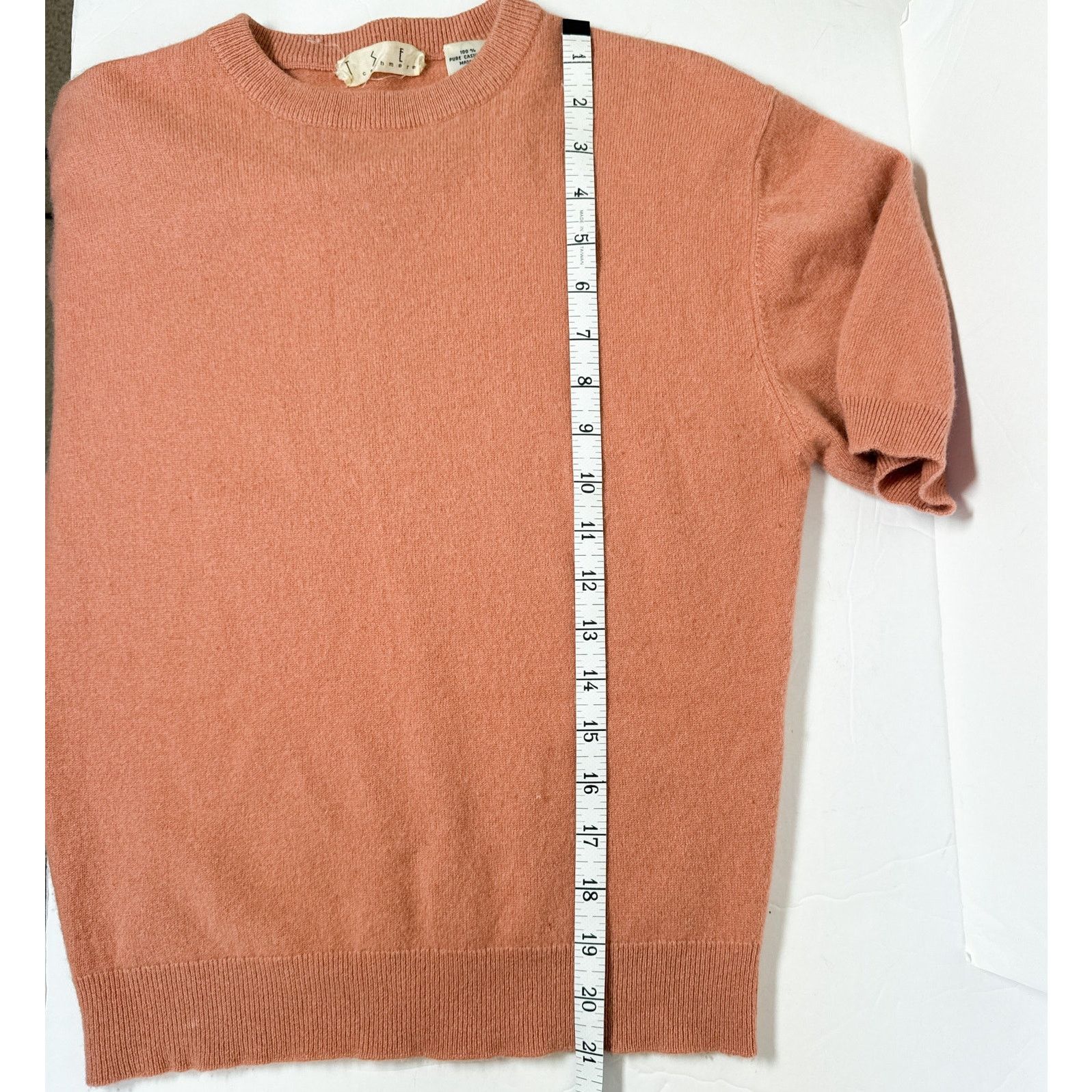 Vintage Vintage ISE 100% Cashmere Sweater Medium Rose Coral Pink Top Size M / US 6-8 / IT 42-44 - 8 Thumbnail