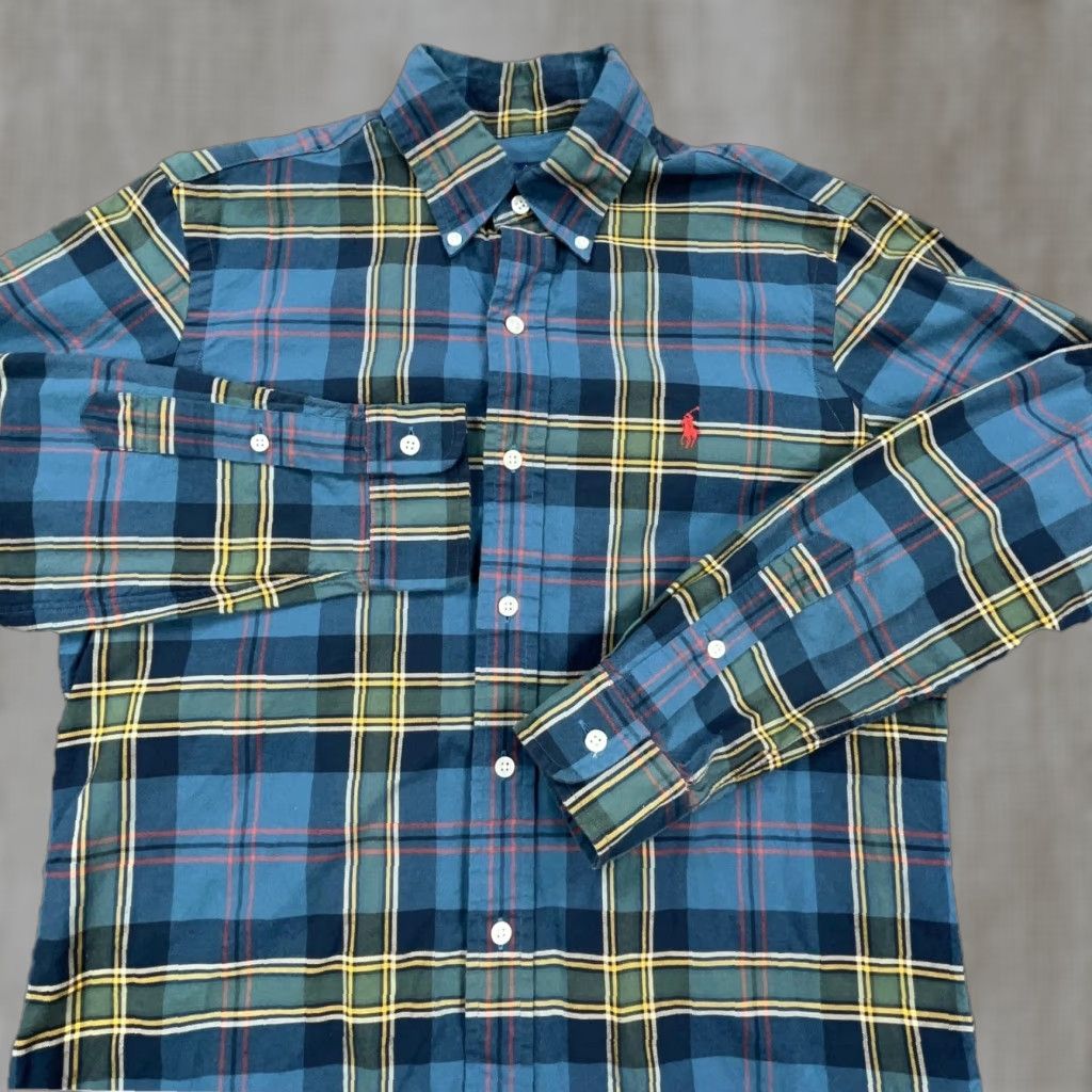 Ralph Lauren Ralph Lauren Shirt Men Small Blue Green Tartan Plaid Button Up Oxford Cloth Sl Size US S / EU 44-46 / 1 - 1 Thumbnail