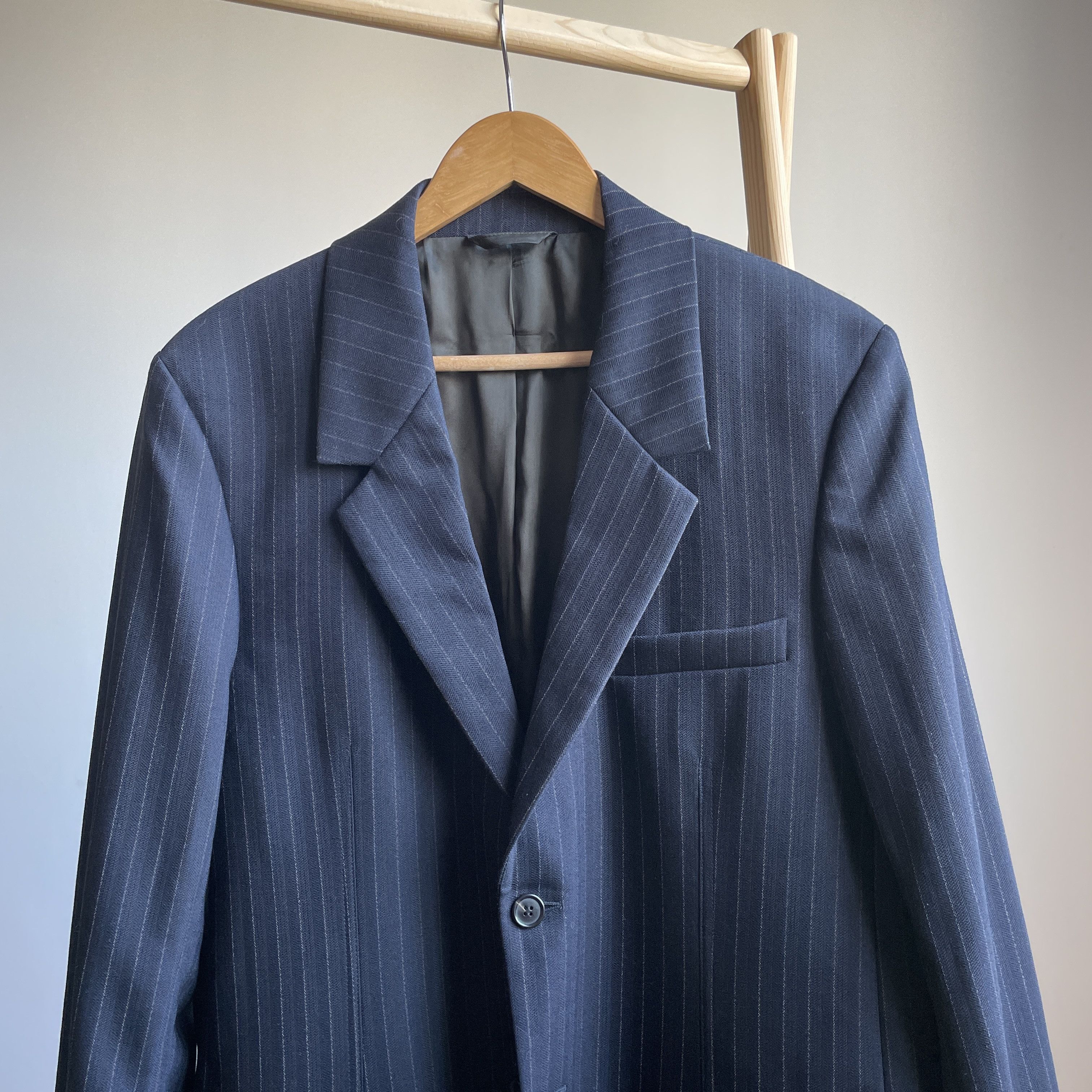 Acne Studios Acne Studios Pinstripe Navy Suit Jacket Blazer Size EUR 52 Size 42R - 4 Thumbnail