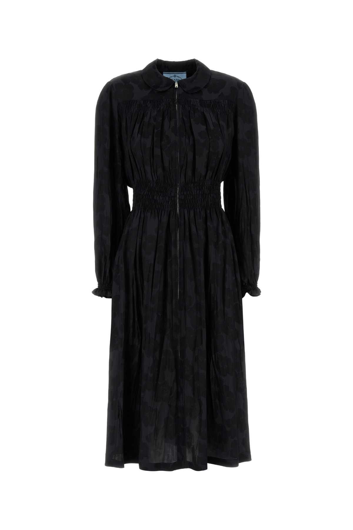 Prada Black Jacquard Dress Size XS / US 0-2 / IT 36-38 - 1 Thumbnail