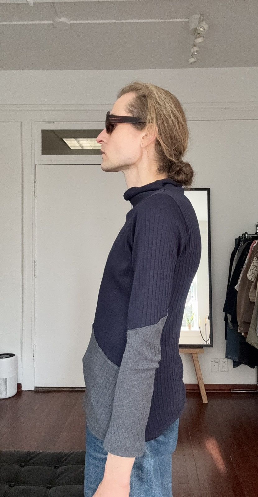 Yohji Yamamoto Y’S YOHJI YAMAMOTO AW2018 Pleated Asymmetric Mockneck Size US M / EU 48-50 / 2 - 9 Thumbnail