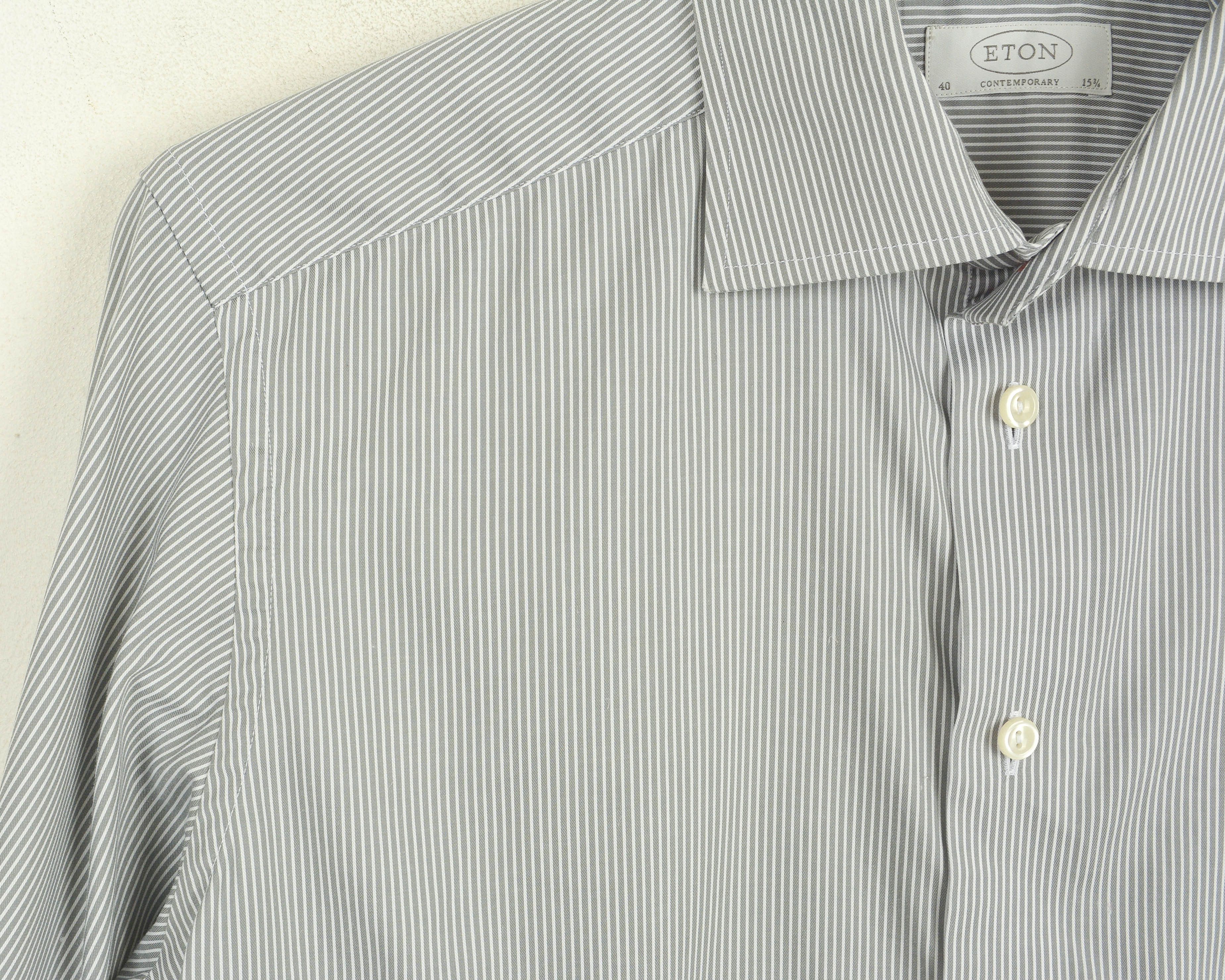Eton Contemporary Men Cotton Shirt 15 3/4 Size 40 Grey Pinstriped Size US M / EU 48-50 / 2 - 4 Thumbnail