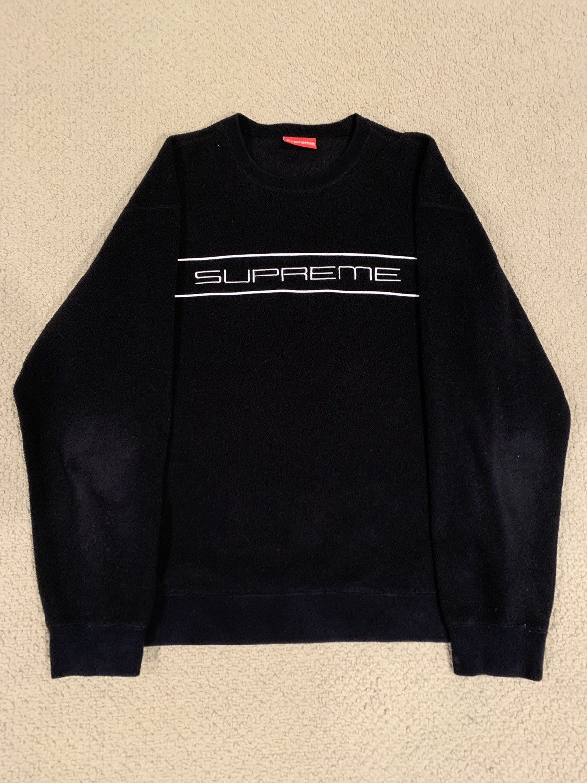 FW19 Supreme X Polartec Fleece Sweatshirt Black 
