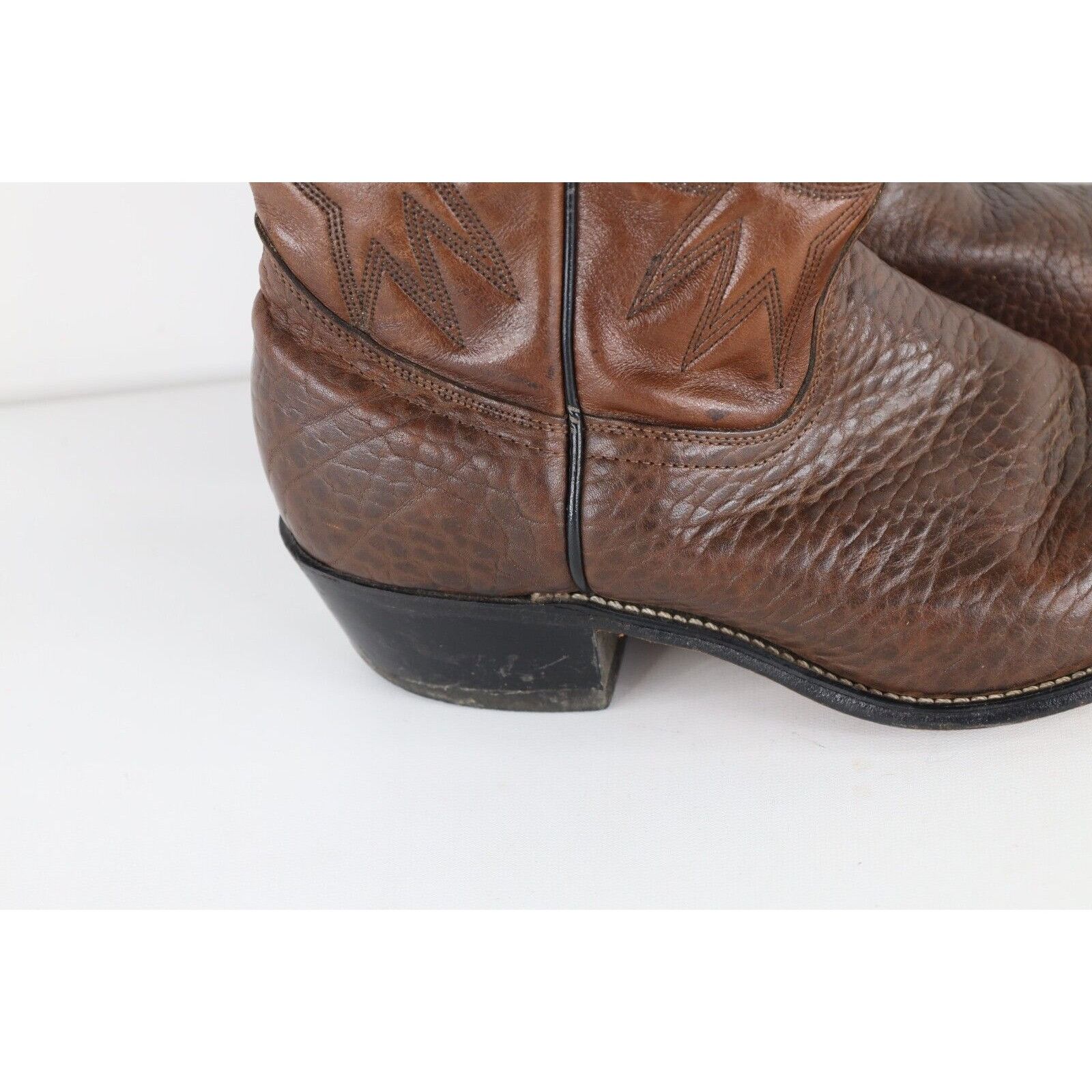Vintage Vintage 70s Pebble Grain Tribal Leather Cowboy Boots Size US 10 / EU 43 - 5 Thumbnail