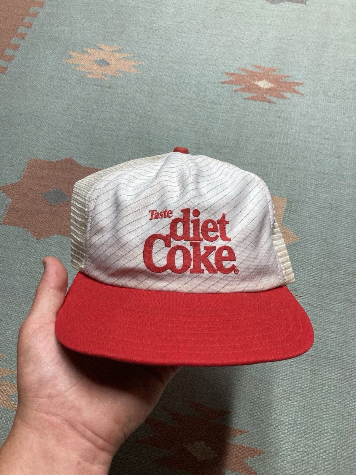 Vintage 80s trucker hat taste Diet Coke soda pop SnapBa CRACKED BILL Size ONE SIZE - 2 Thumbnail
