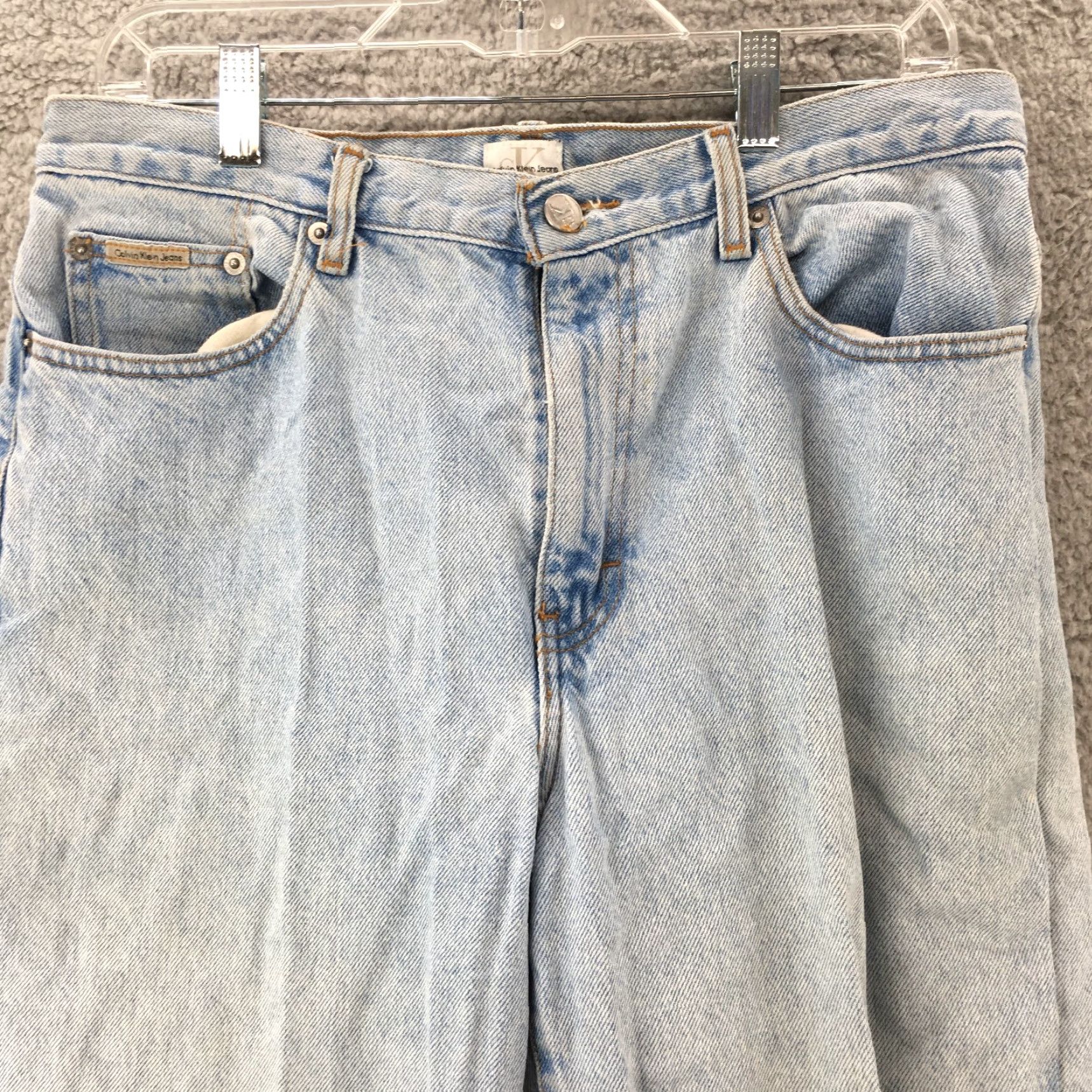 Calvin Klein Calvin Klein Jeans Womens 12 Blue Classic 5-Pocket Enzyme Wash Straight Leg Zip Jeans Size 34" / US 12 / IT 48 - 2 Thumbnail