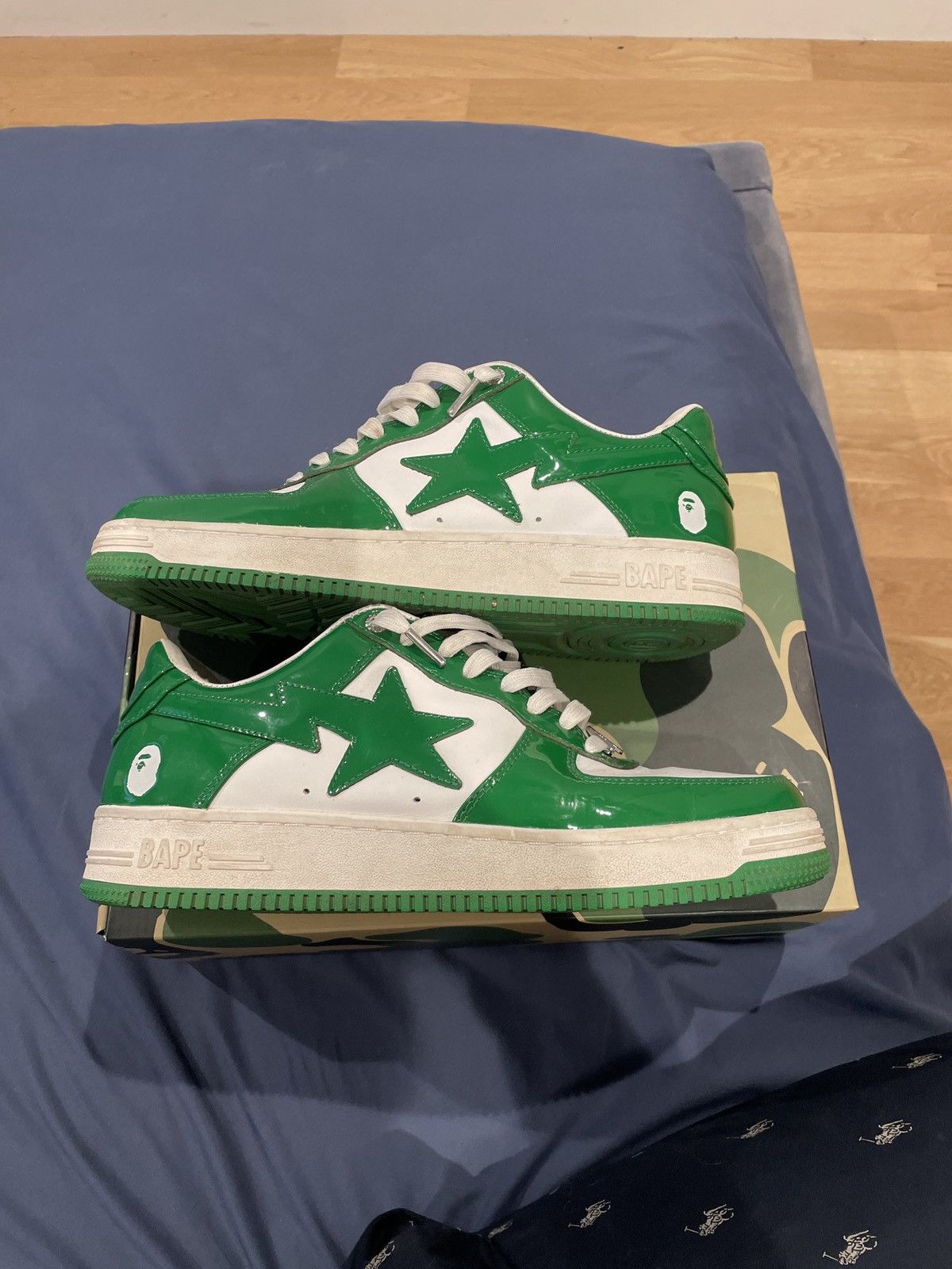 Bape Bapesta ‘Green’ Size US 12 / EU 45 - 1 Thumbnail