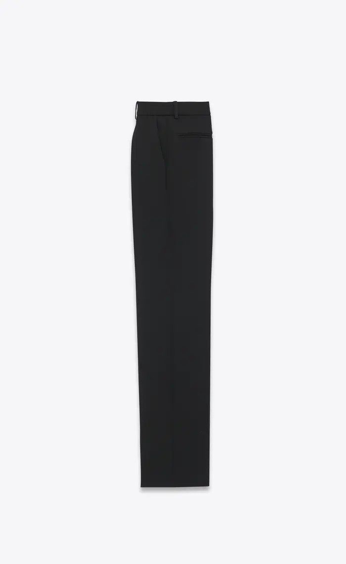 Saint Laurent Paris o1b1hav110425 752882 Tailored Pant in Grain de Poudre Black Size 30" / US 8 / IT 44 - 2 Thumbnail