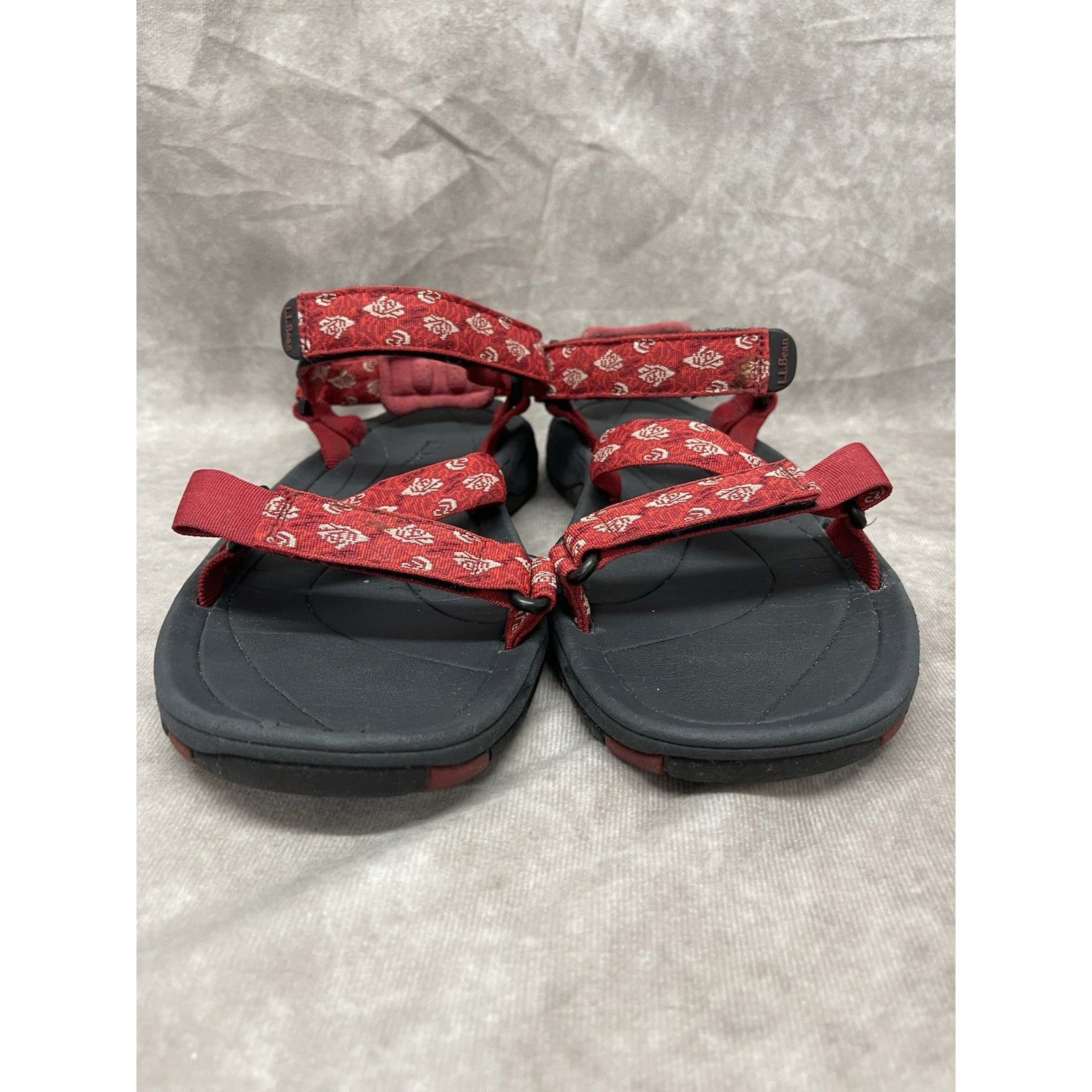 L.L. Bean LL BEAN Women's Red Nylon Hook & Loop Strappy Sport Sandals Size US 8.5 / IT 38.5 - 3 Thumbnail