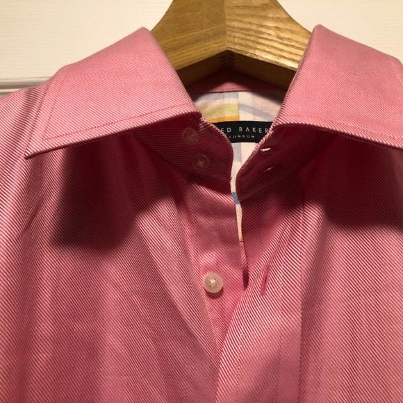Ted Baker TED BAKER LONDON MEN'S NEW COTTON DRESS SHIRT SZ:16.5/32-33 Size US L / EU 52-54 / 3 - 7 Thumbnail