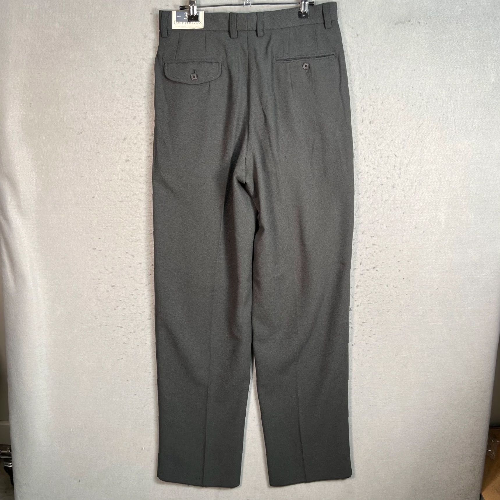 Vintage Omphalos Mens Pants Dress Gray 32 Polyester Rayon NEW! Pleated Front Straight Slash Pockets Inseam 34in Vintage: No Size US 32 / EU 48 - 2 Thumbnail