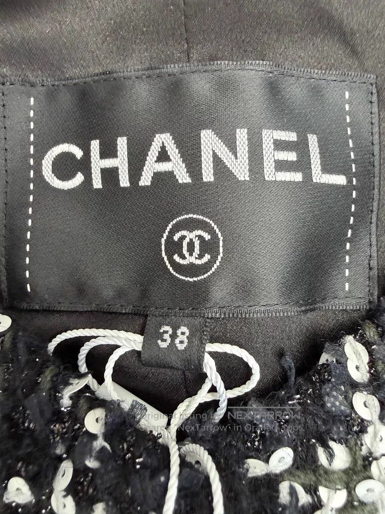 Chanel Chanel Black and white plaid sequin rhinestone buckle twee Size XS / US 0-2 / IT 36-38 - 4 Thumbnail