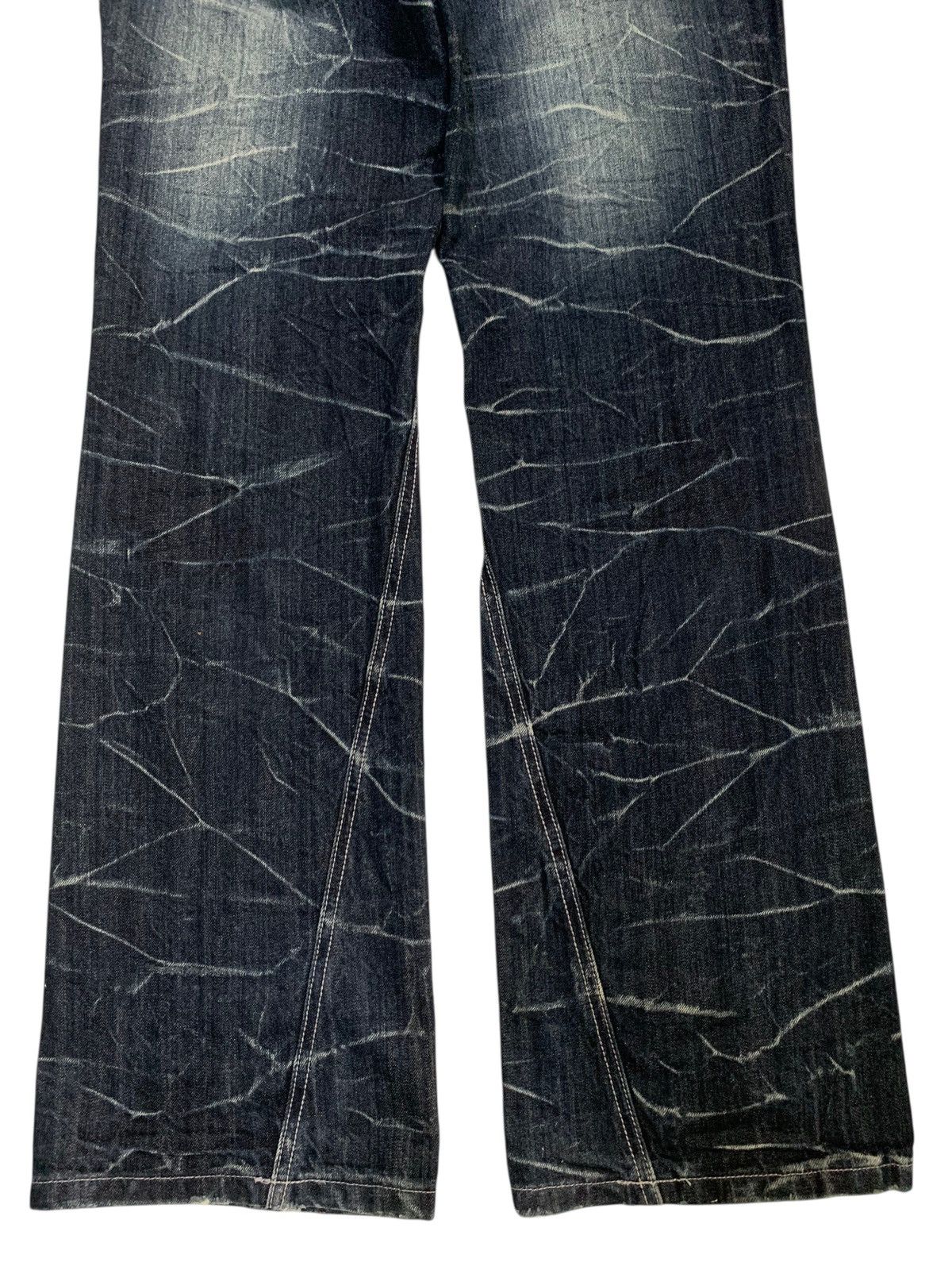 Tornado Mart FLARE💥NYLAUS JEANS RUSTY PUNK STYLE DISTRESSED DENIM Size US 31 - 9 Thumbnail