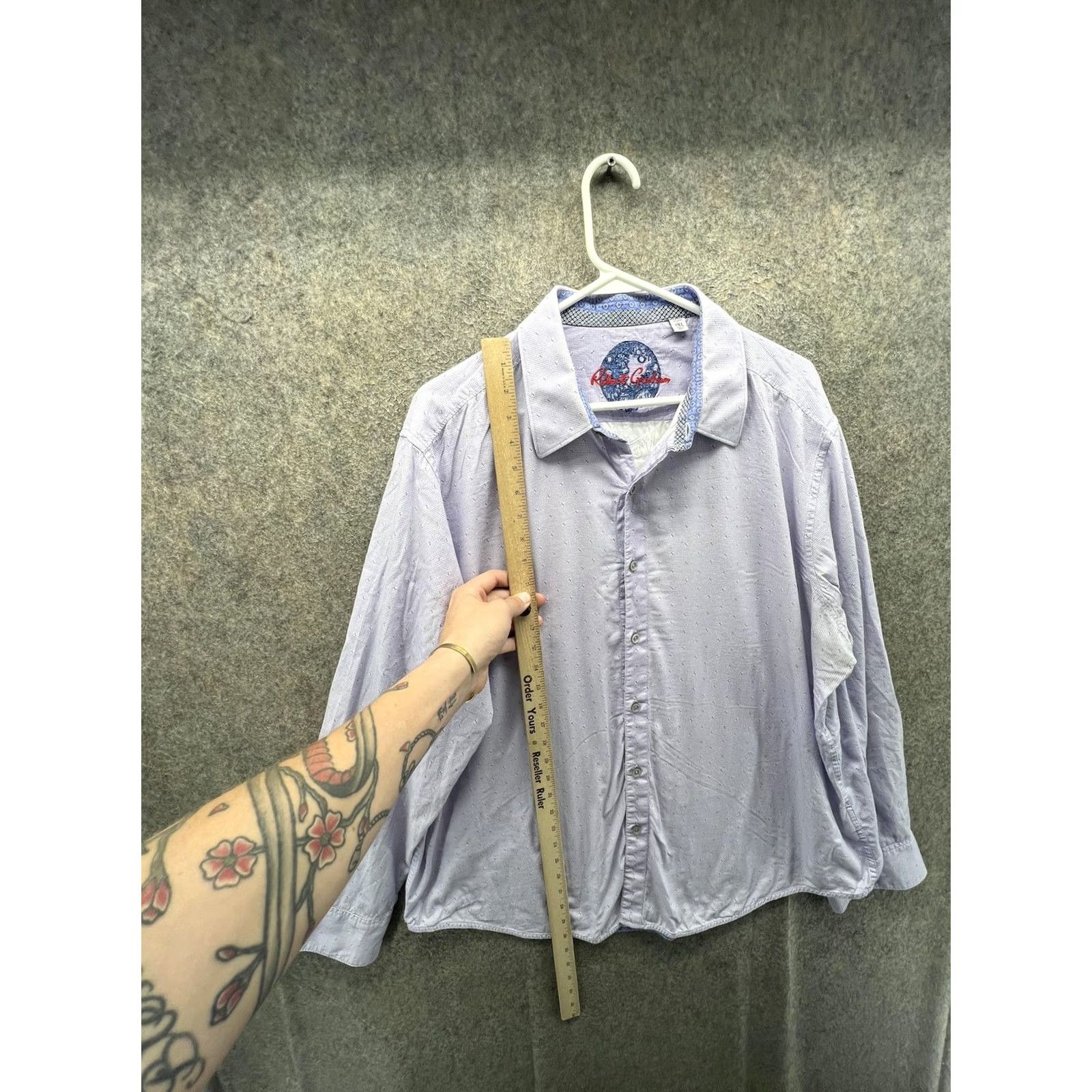 Robert Graham Robert Graham Shirt Mens 3XL Purple Check Long Sleeve Button Front Slim Fit Size US XXL / EU 58 / 5 - 3 Thumbnail