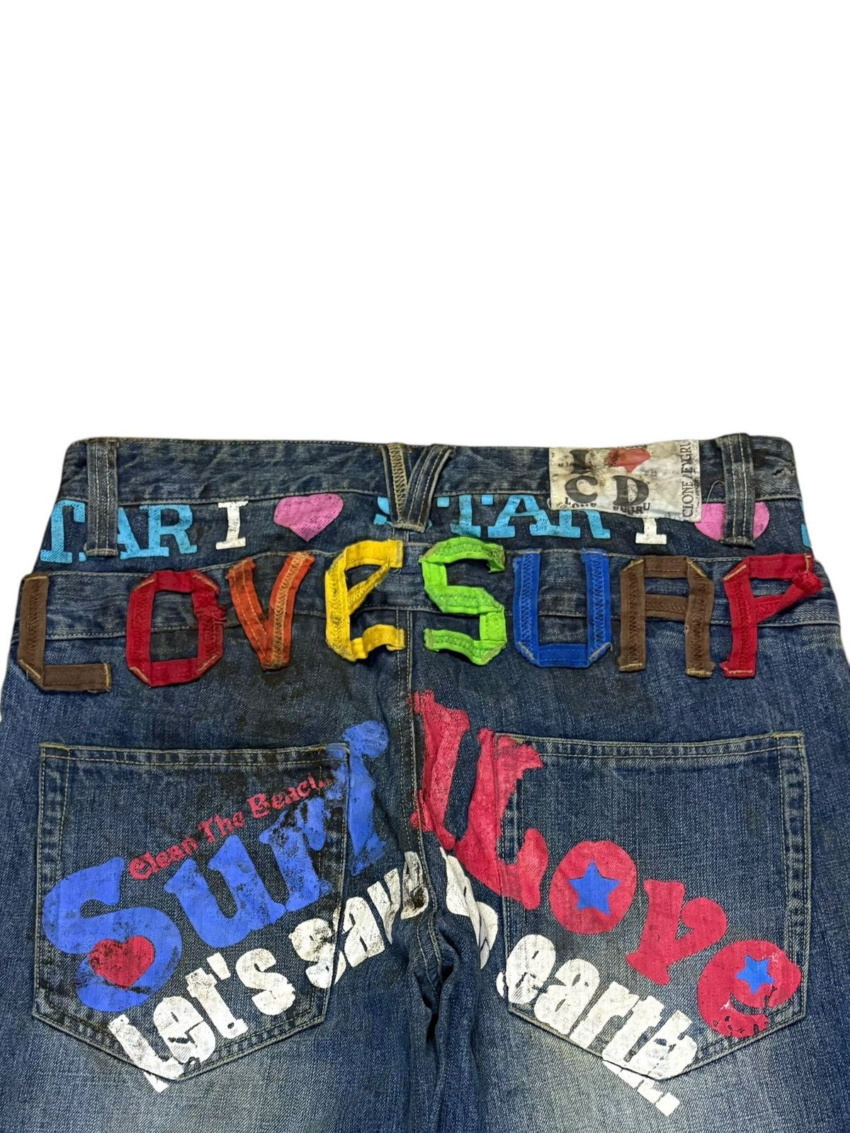 Japanese Brand Vintage Japanese Brand Double Waist Mud Wash Jean Shorts Size US 32 / EU 48 - 10 Thumbnail