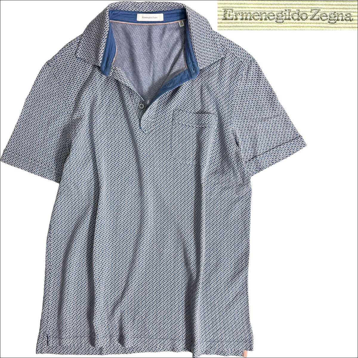 Ermenegildo Zegna Ermenegildo Zegna Blue Pattern Polo M 50 Size US M / EU 48-50 / 2 - 2 Thumbnail