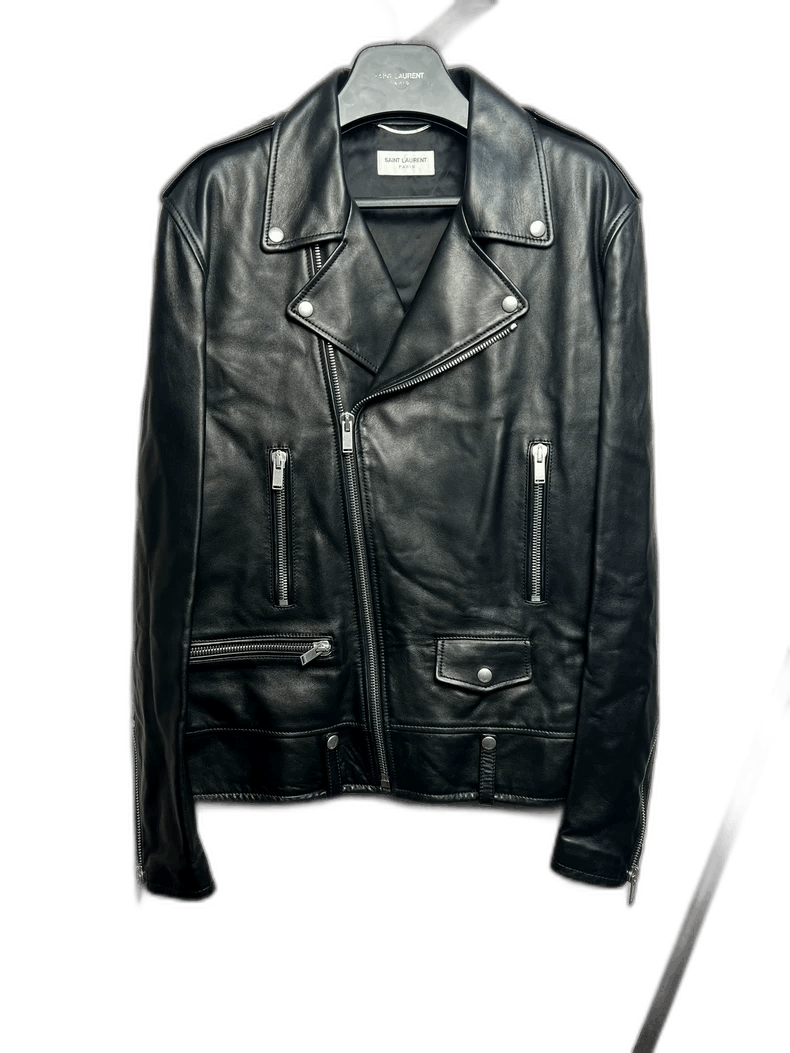 Saint Laurent Paris Saint Laurent Black Leather Motorcycle Jacket-2507 Size US L / EU 52-54 / 3 - 6 Thumbnail