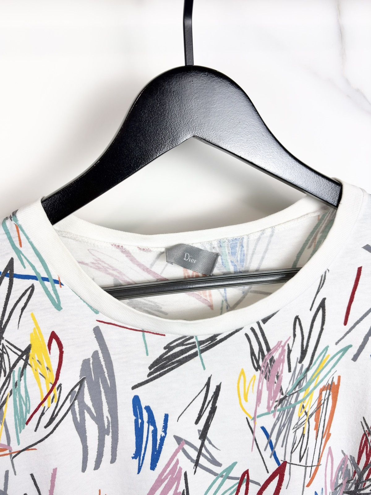 Dior SS15 Dior Homme Scribble Print Tshirt KVA White Size US XXL / EU 58 / 5 - 3 Thumbnail