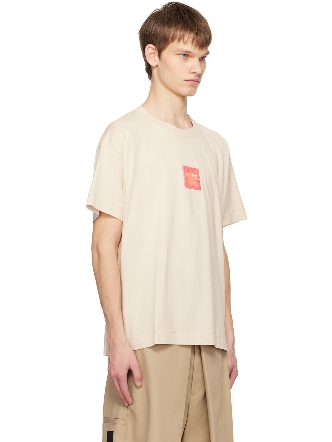 Givenchy o1srvl11e0225 4G Stars T-Shirt in Light Beige Size US S / EU 44-46 / 1 - 4 Thumbnail