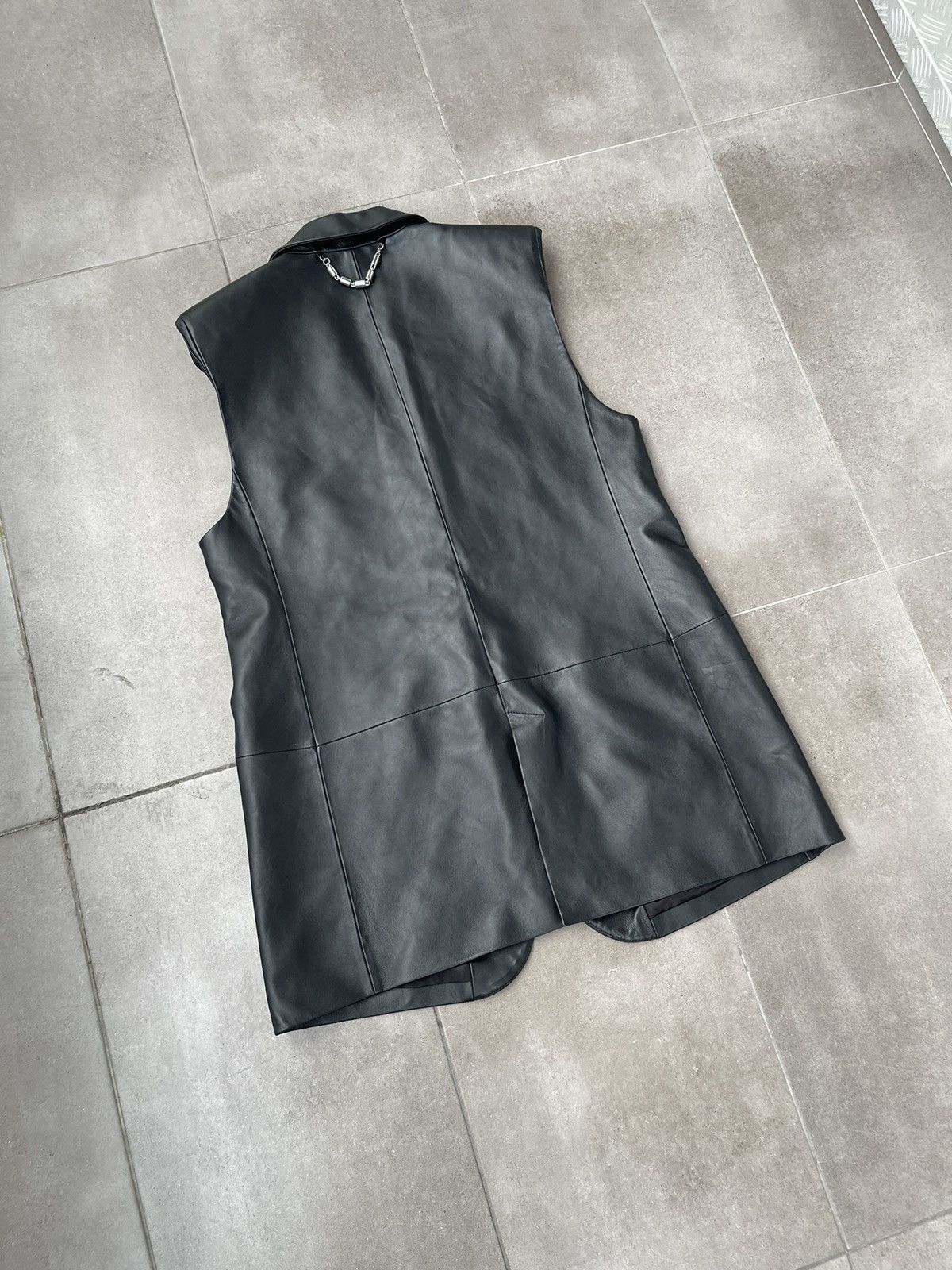 032c !DS! FW22 032c Black Leather Sleeve Less Vest Top Size US M / EU 48-50 / 2 - 9 Thumbnail