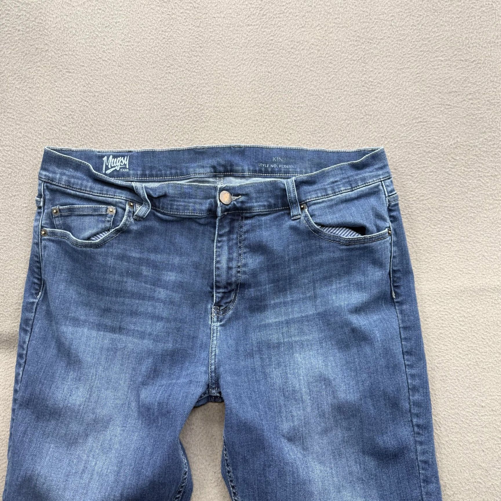 Denime Mugsy Kin Jeans Slim Tapered Stretch Denim 36x29 Blue Medium Wash Mens Non-Vintage"} Size US 36 / EU 52 - 3 Thumbnail