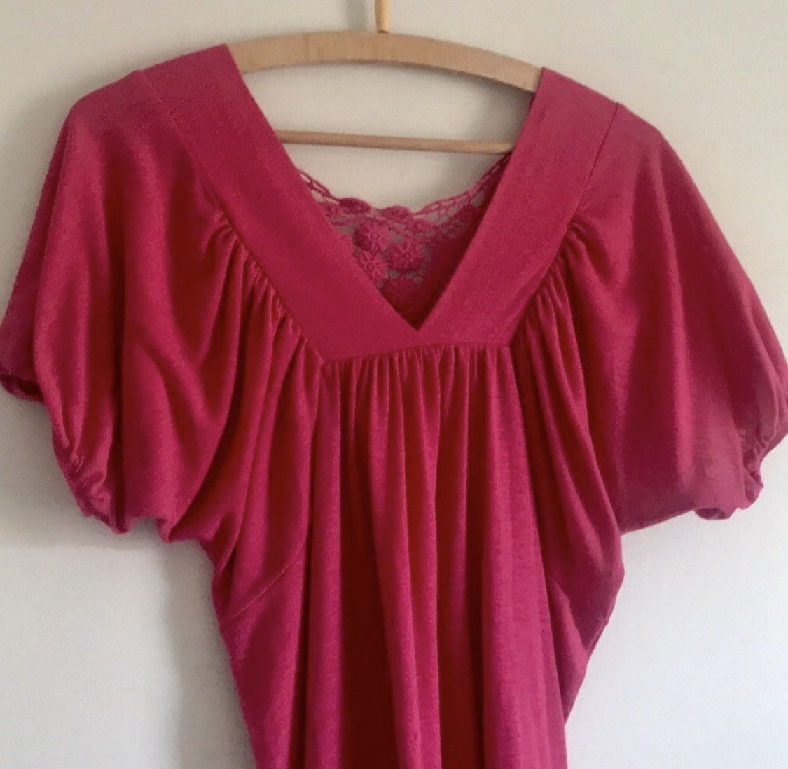 Other DEEP PLUNGE CROCHET BACK FLOWY SHORT SLEEVE TOP SIZE L Size L / US 10 / IT 46 - 7 Thumbnail