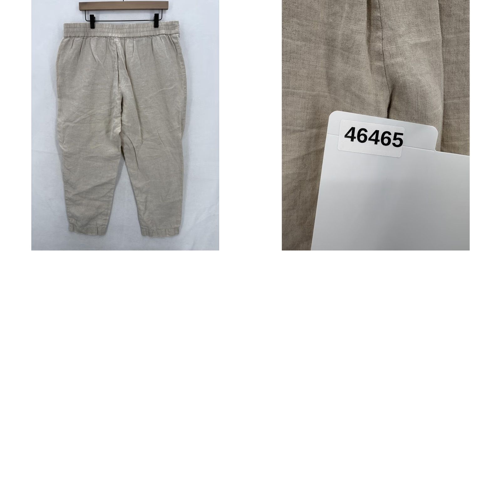 Eileen Fisher Eileen Fisher Pants Womens Large Beige Organic Linen Crop Tapered Pull On Casual Size 36" / US 14 / IT 50 - 9 Thumbnail
