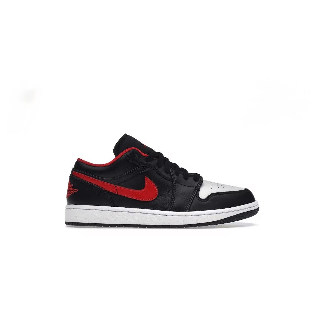 Used in Box Jordan 1 Low Black Fire Red White Mens 10.5. 553558 063 Nike Air Jordan 1 Retro Low Black Fire Red | Mercari main image 2