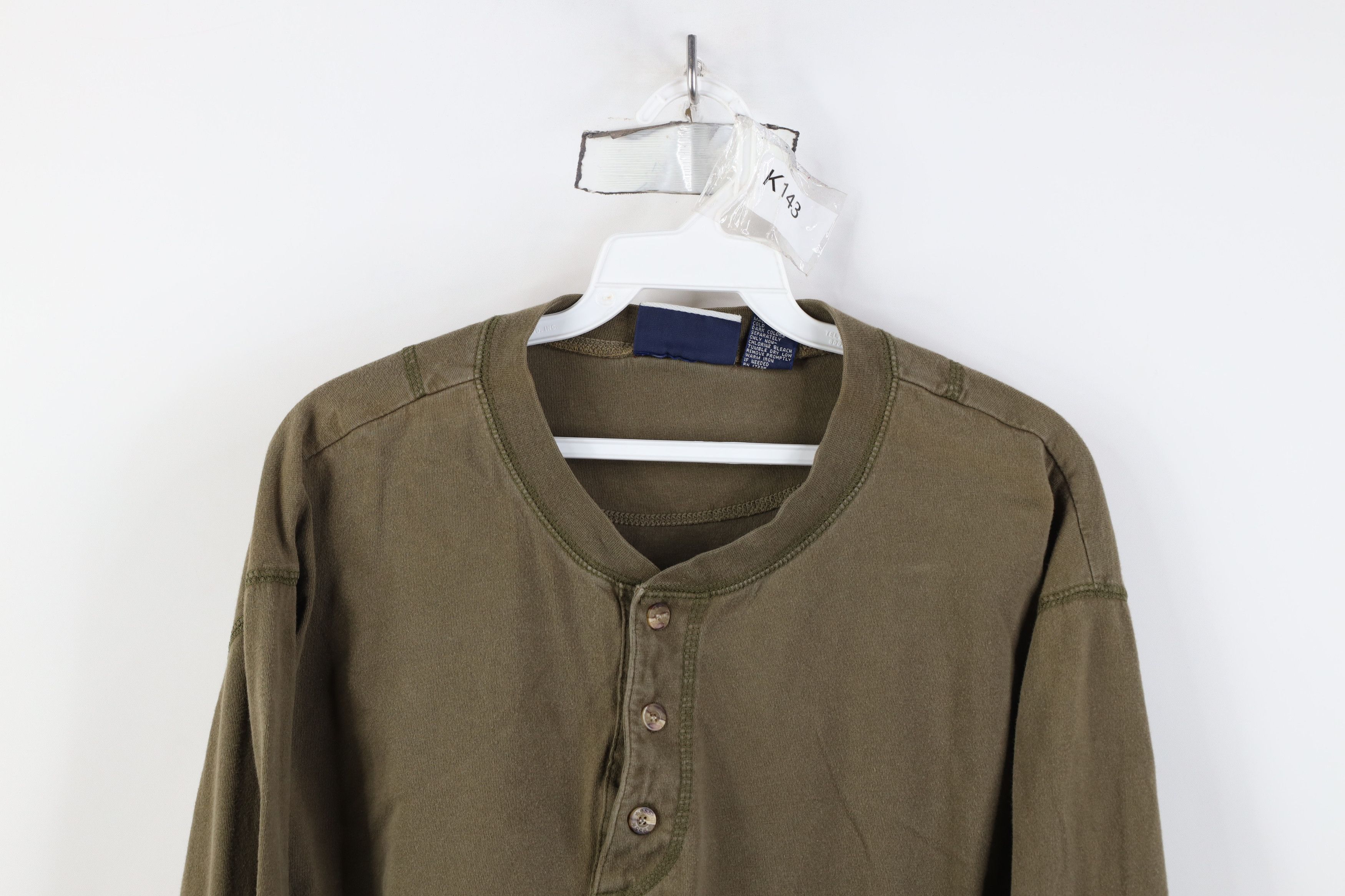 Vintage Vintage 90s Streetwear Long Sleeve Henley T-Shirt Green Size US S / EU 44-46 / 1 - 2 Thumbnail