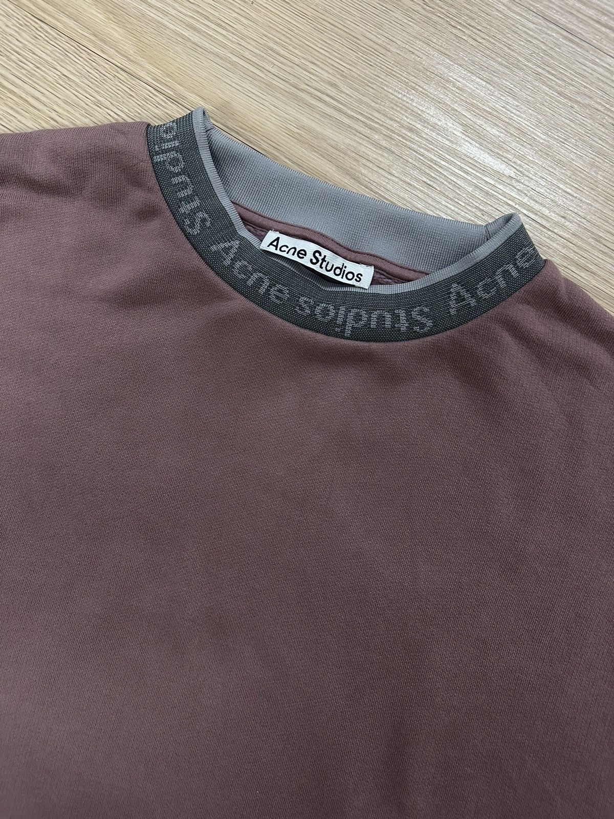 Acne Studios Acne Studios Logo Rib Oversized Fit Sweatshirt Mauve Purple Size US M / EU 48-50 / 2 - 8 Thumbnail