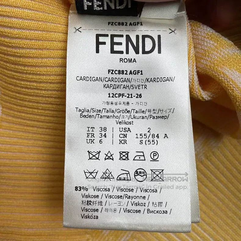 Fendi Fendi SS21 Casual Viscose Knit Sweater - Yellow Size XS / US 0-2 / IT 36-38 - 7 Thumbnail