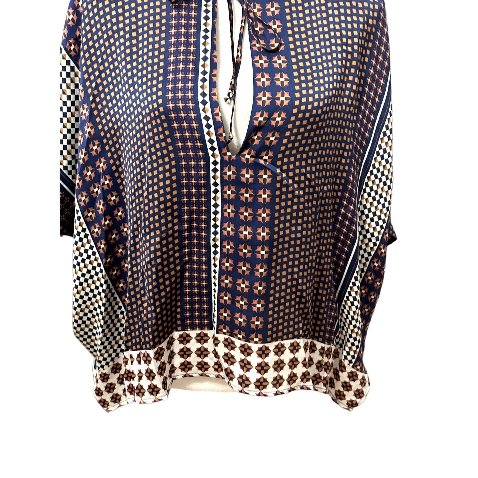 Other Central Park West Boho Blouse Scoop Neck High-Low Blue XS Size XS / US 0-2 / IT 36-38 - 3 Thumbnail