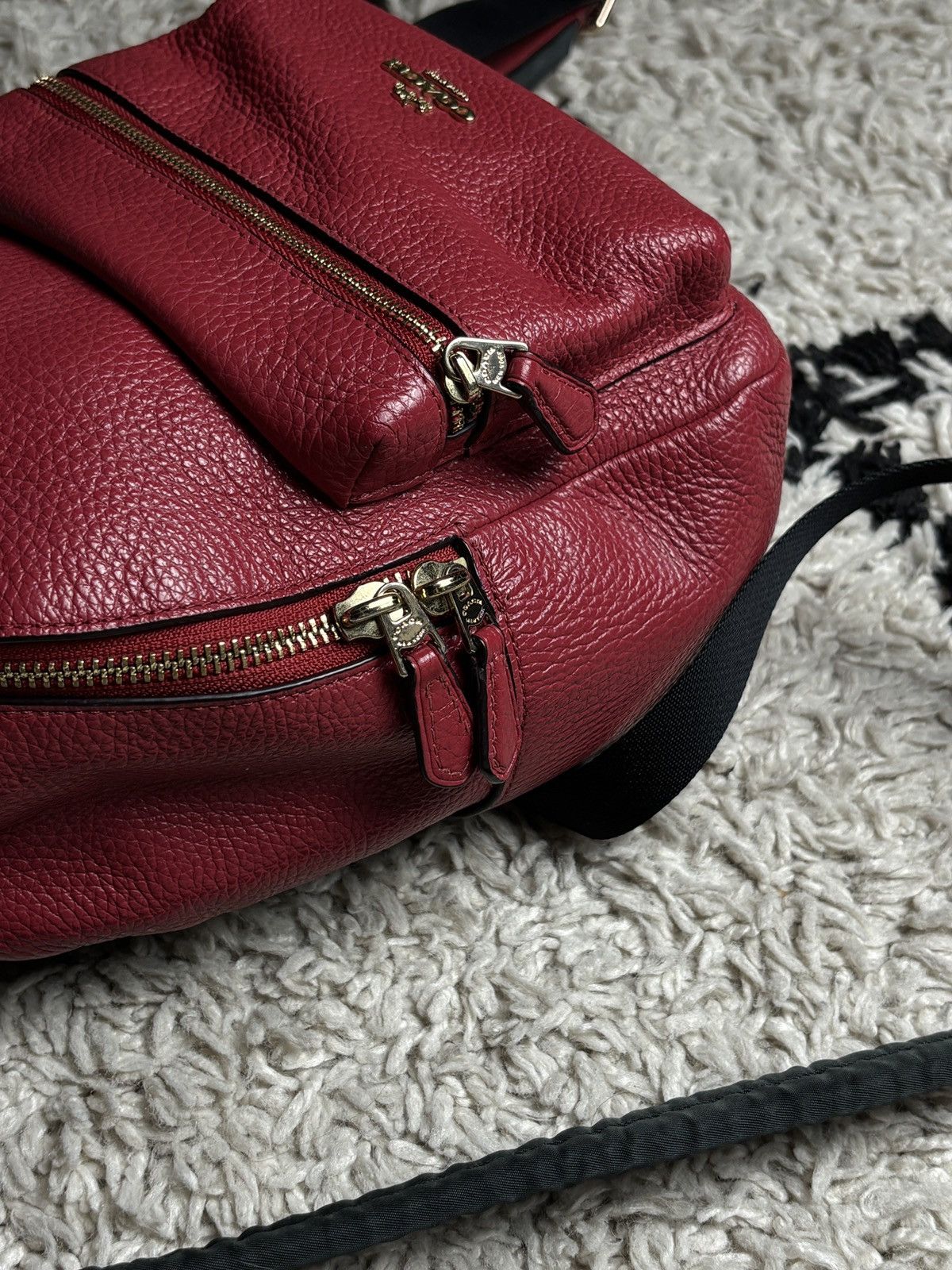 Coach Coach Red Leather Charlie Backpack Size ONE SIZE - 3 Thumbnail