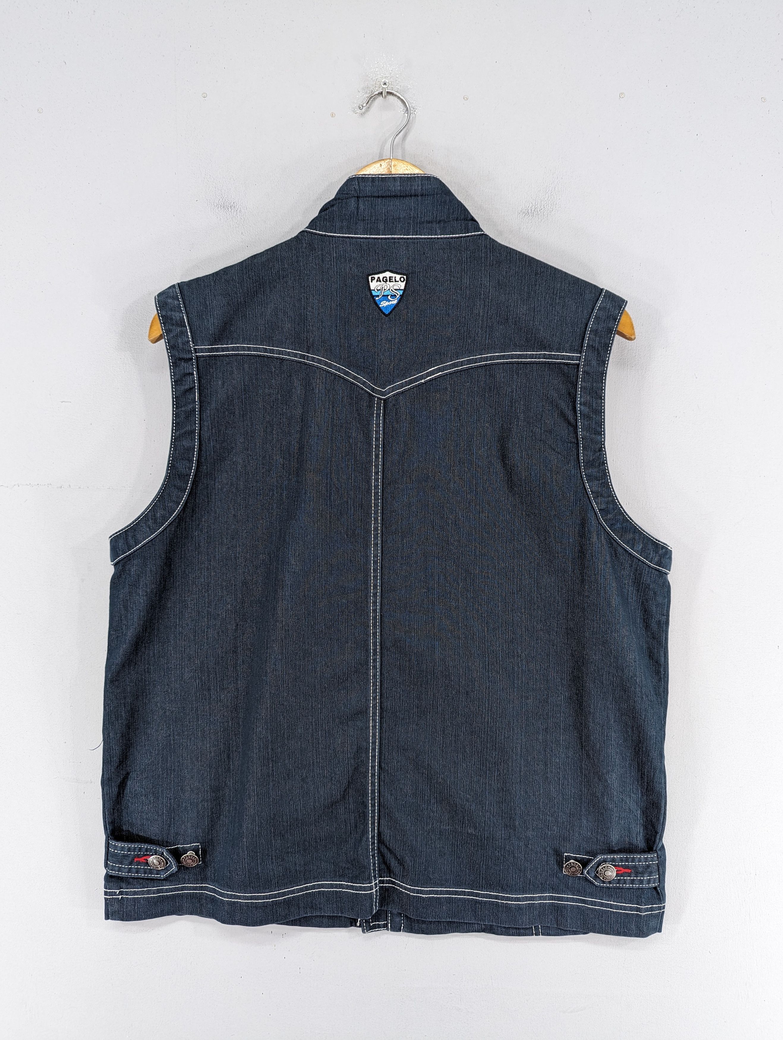 Other Vintage 90s Pagelo Sport Denim Vest Jacket Size US M / EU 48-50 / 2 - 11 Thumbnail
